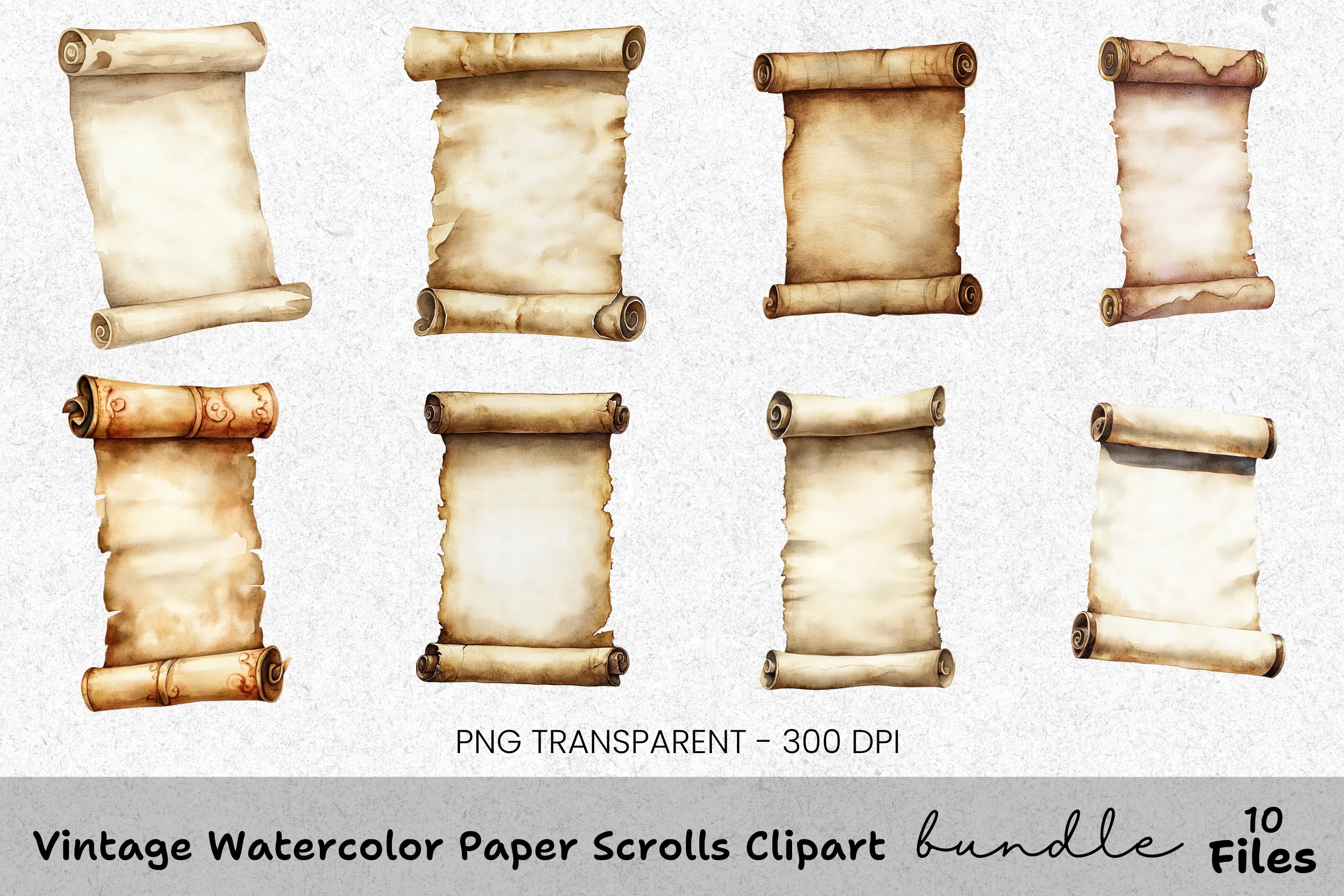 Vintage Scrolls Clipart Bundle