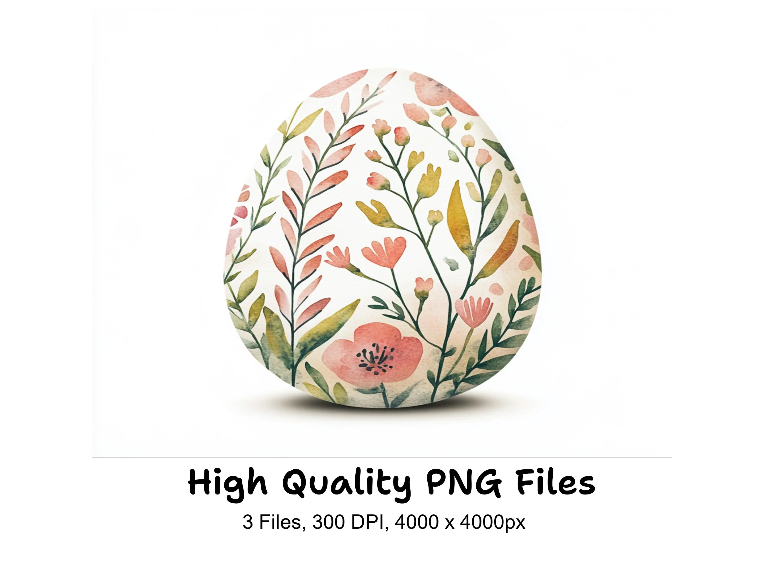 Floral Easter Eggs Clipart Bundle