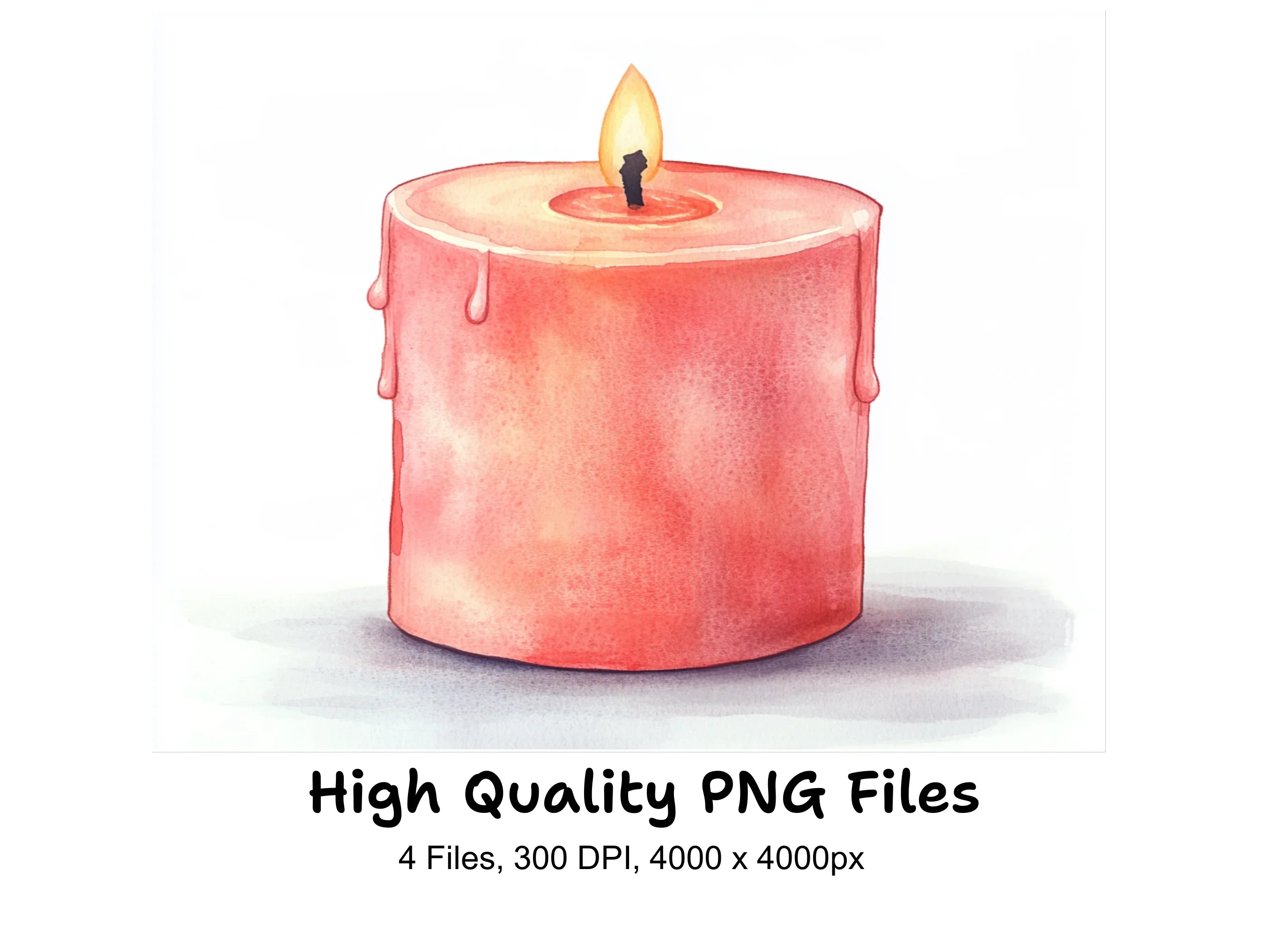 Red Christmas Candles Clipart Bundle