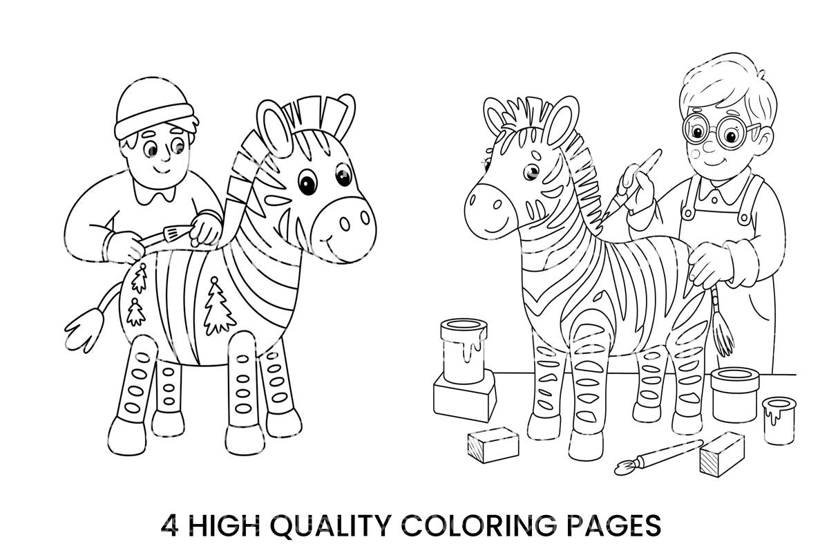 Zebra Toy Crafting Fun Coloring Books