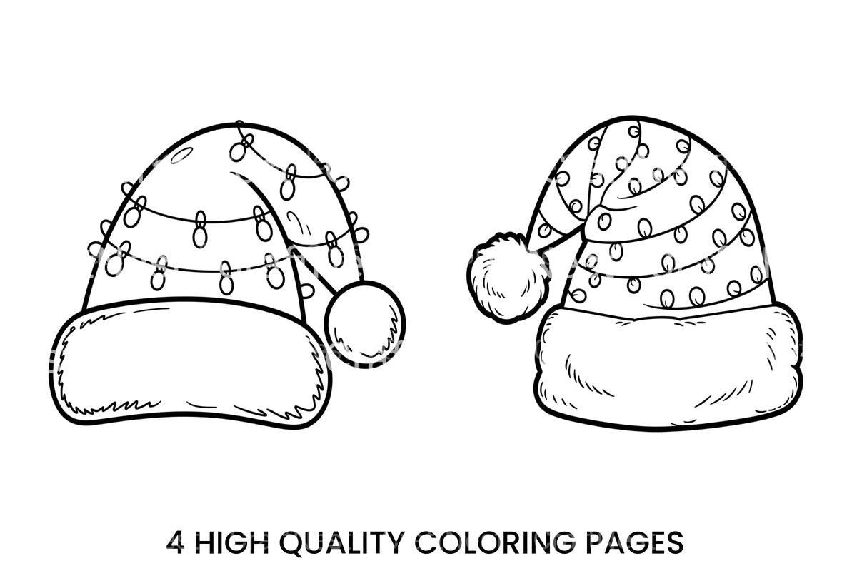 Santa Hats Christmas Coloring Books