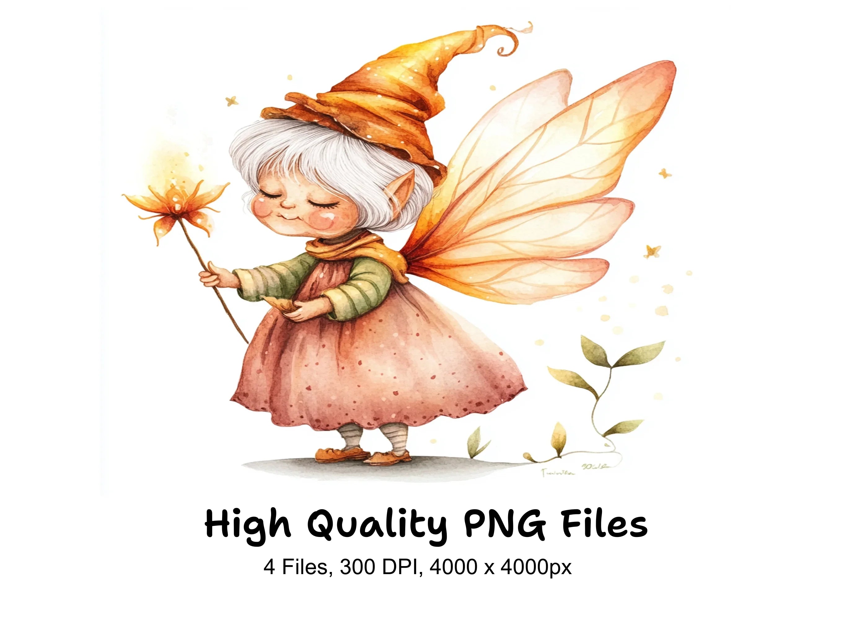 Elderly Fairy Clipart Bundle