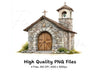 Stone Chapels Clipart Bundle