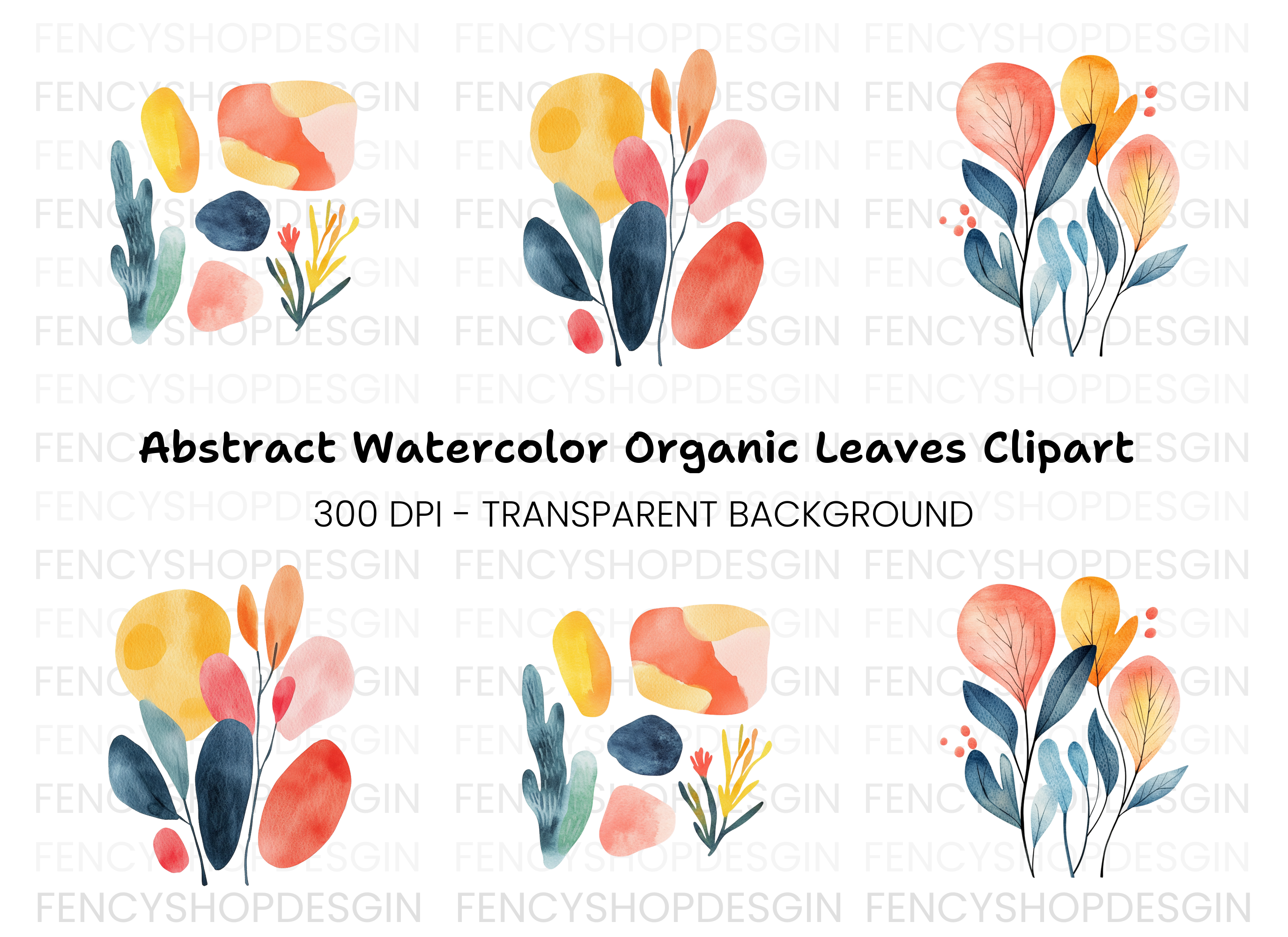 Abstract Botanical Clipart Bundle