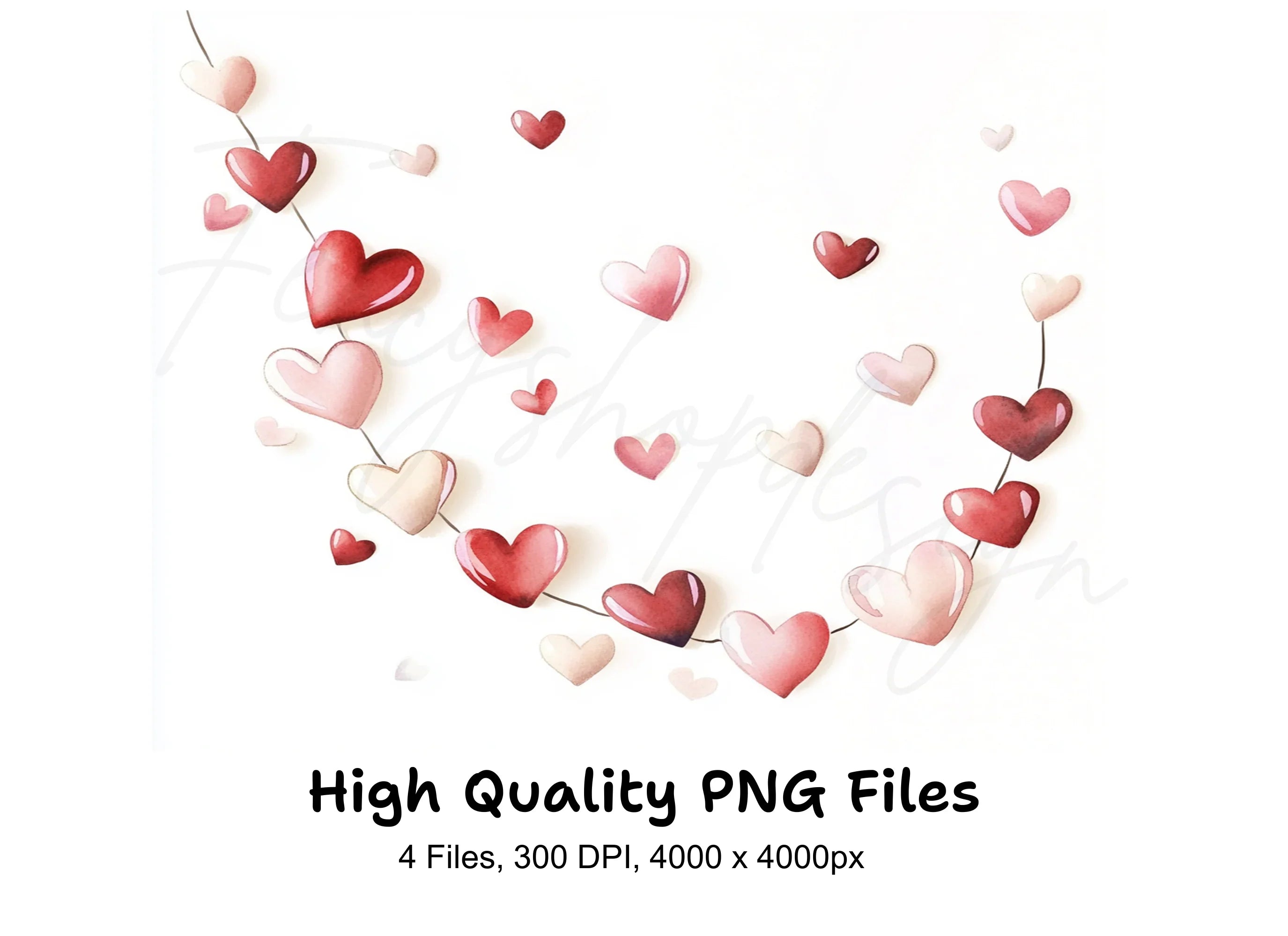 Heart Garland Clipart Bundle