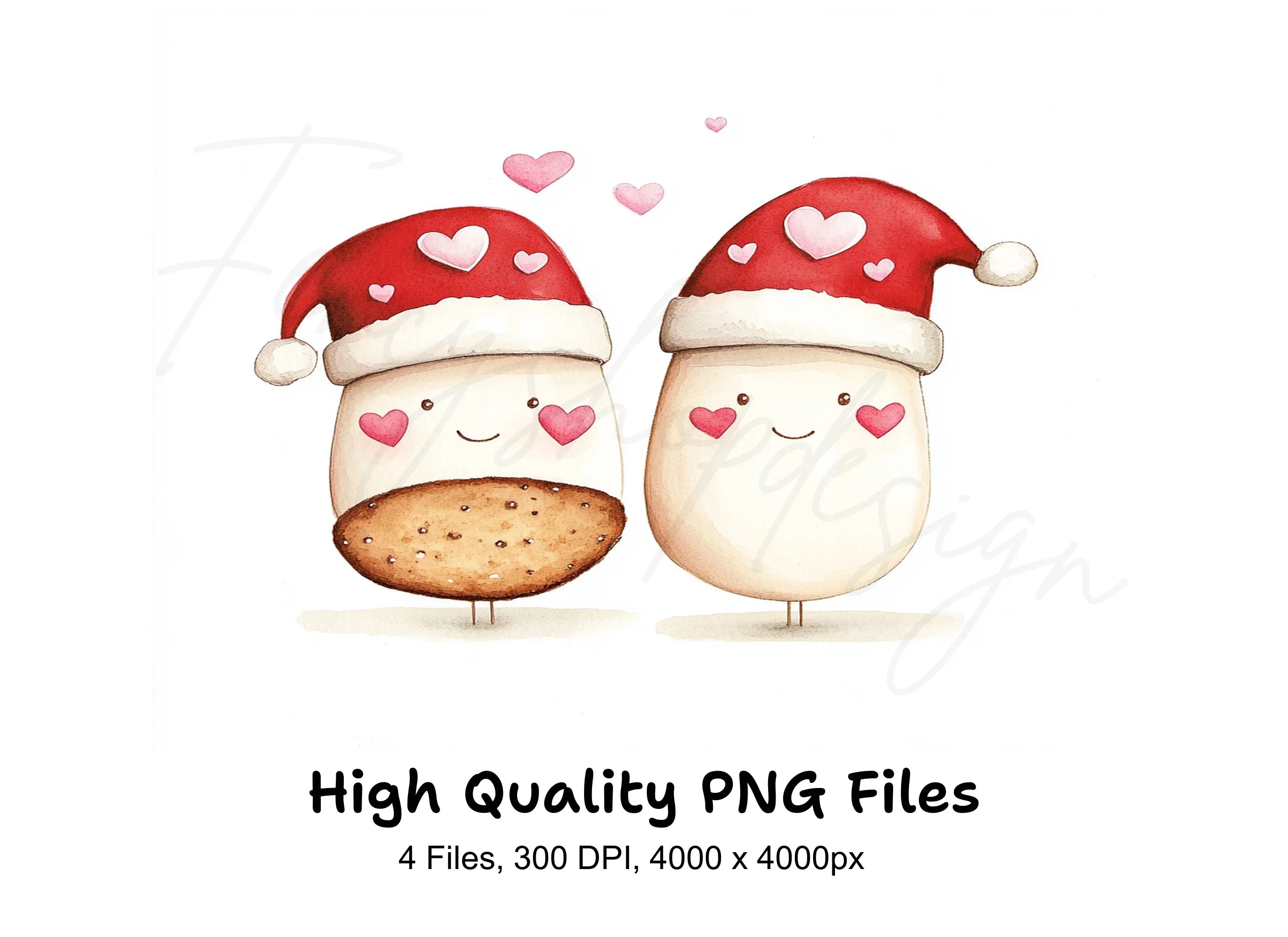 Cute Milk and Cookie Christmas Clipart Bundle