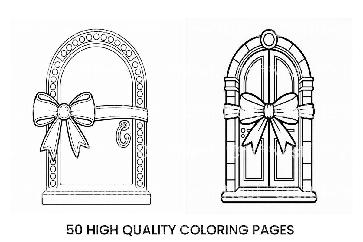 Festive Doors and Animals Coloring Books