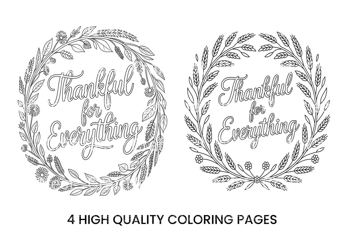 Thankful Wreath Coloring Books