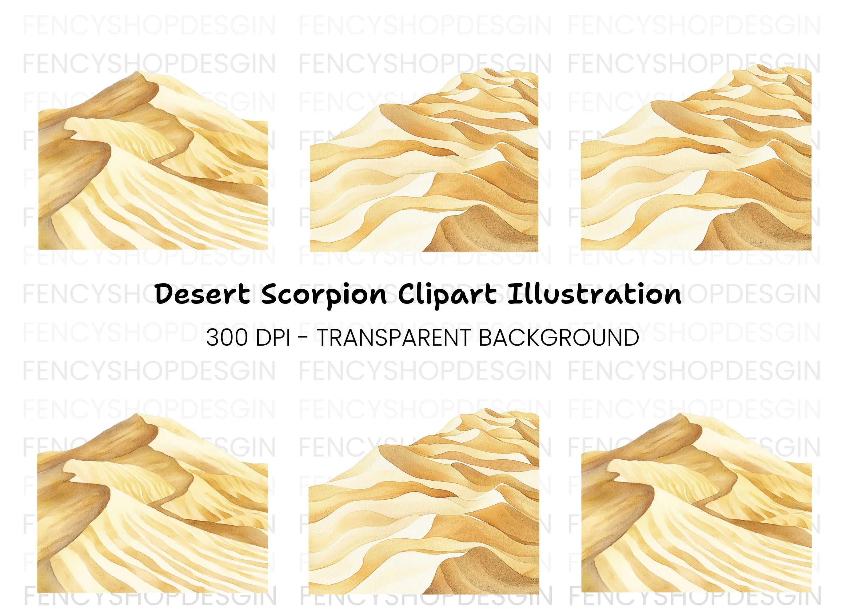 Desert Sand Dunes Clipart Bundle