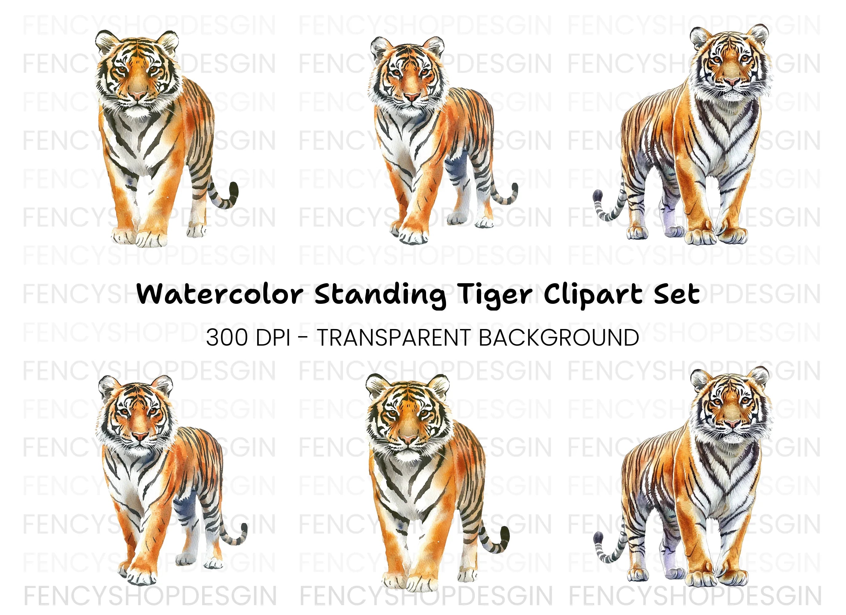 Majestic Tiger Clipart Bundle