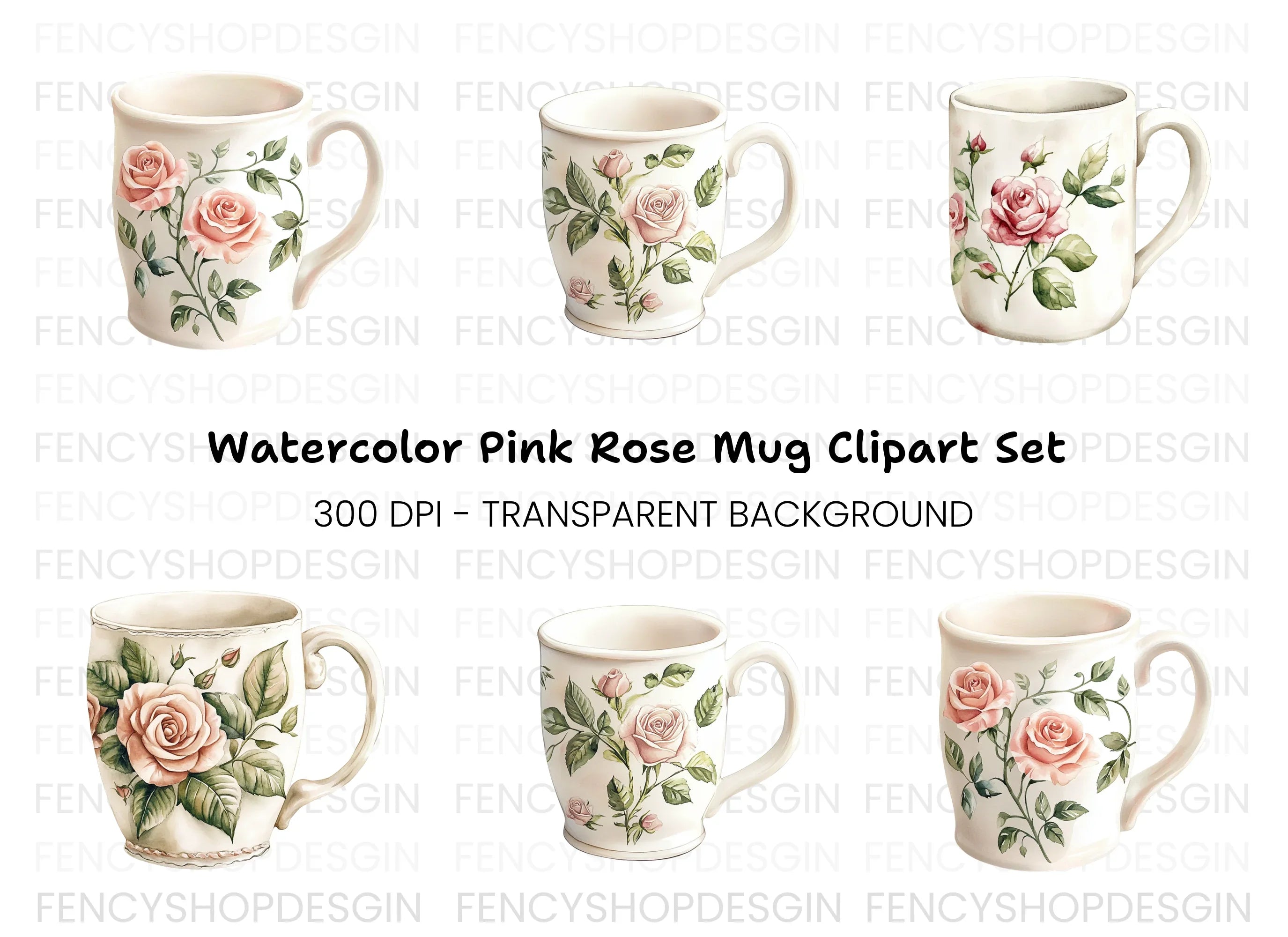 Elegant Rose Floral Clipart Bundle