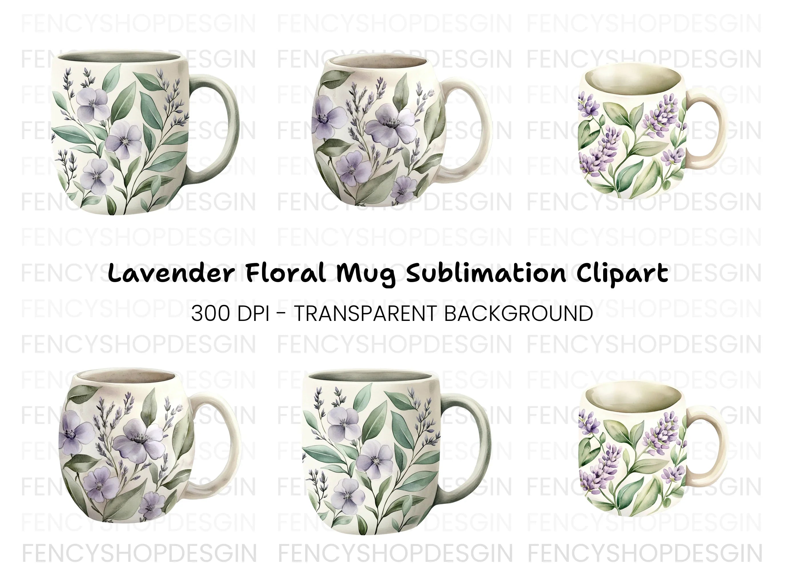 Elegant Lavender Floral Clipart Bundle