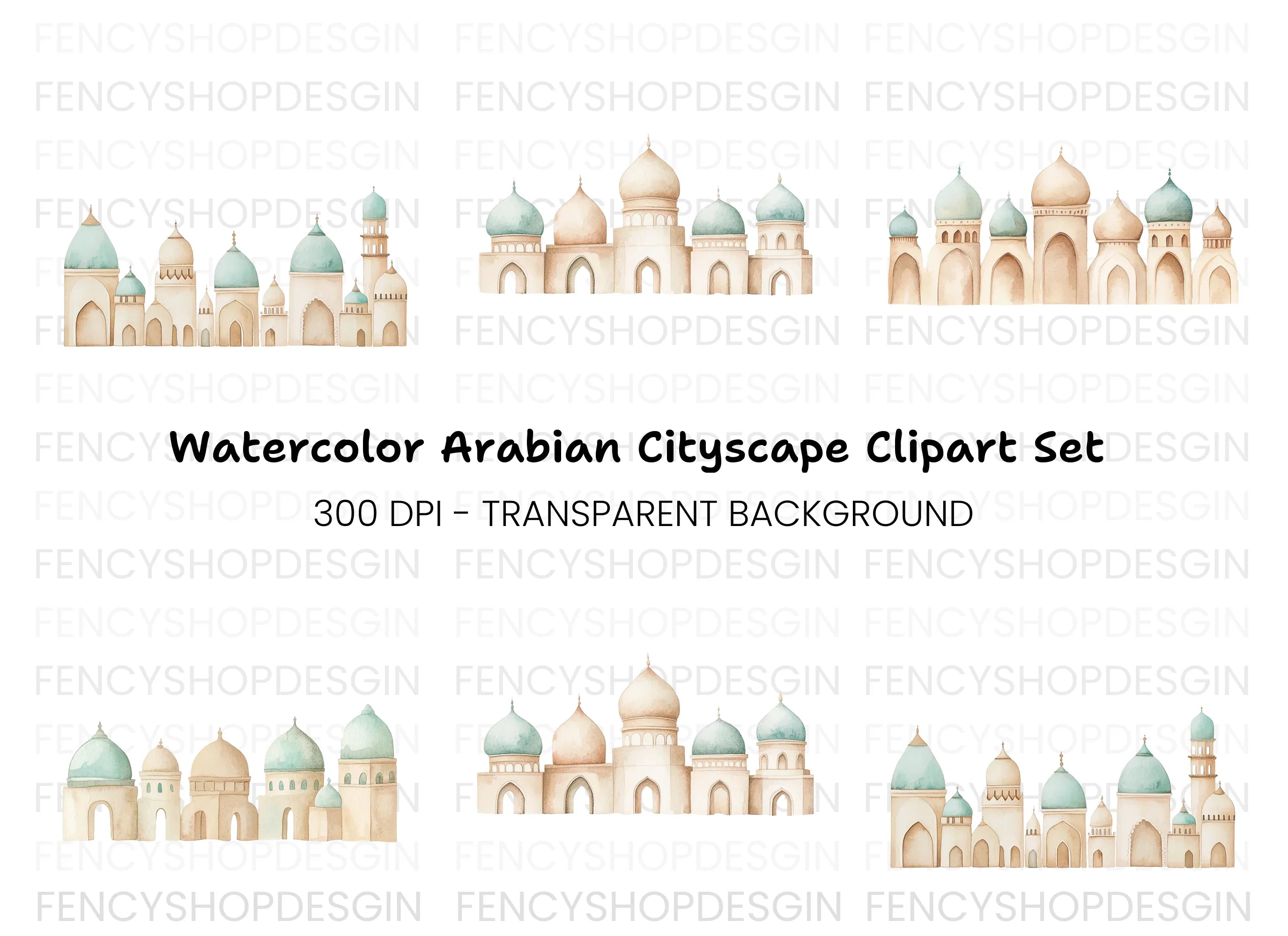 Middle Eastern Cityscape Clipart Bundle