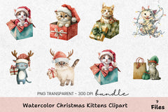 Christmas Kittens Clipart Bundle - CraftNest - Digital Crafting and Art