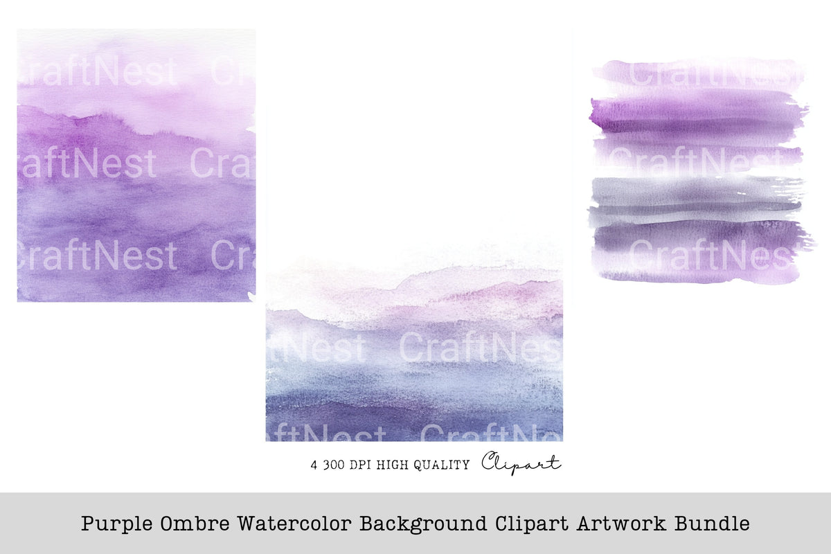 Purple Ombre Background Artwork Clipart Bundle