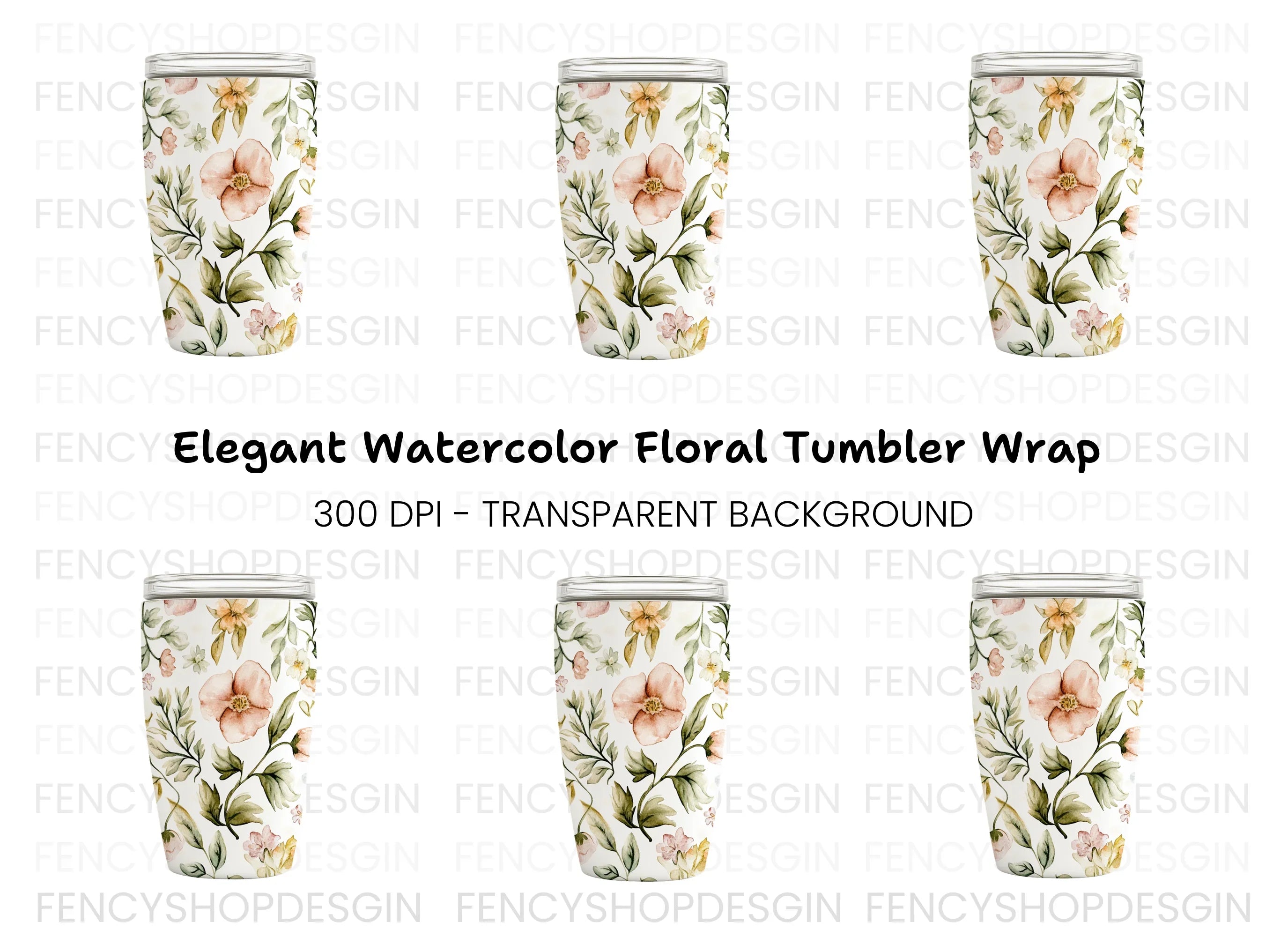 Floral Tumbler Clipart Bundle