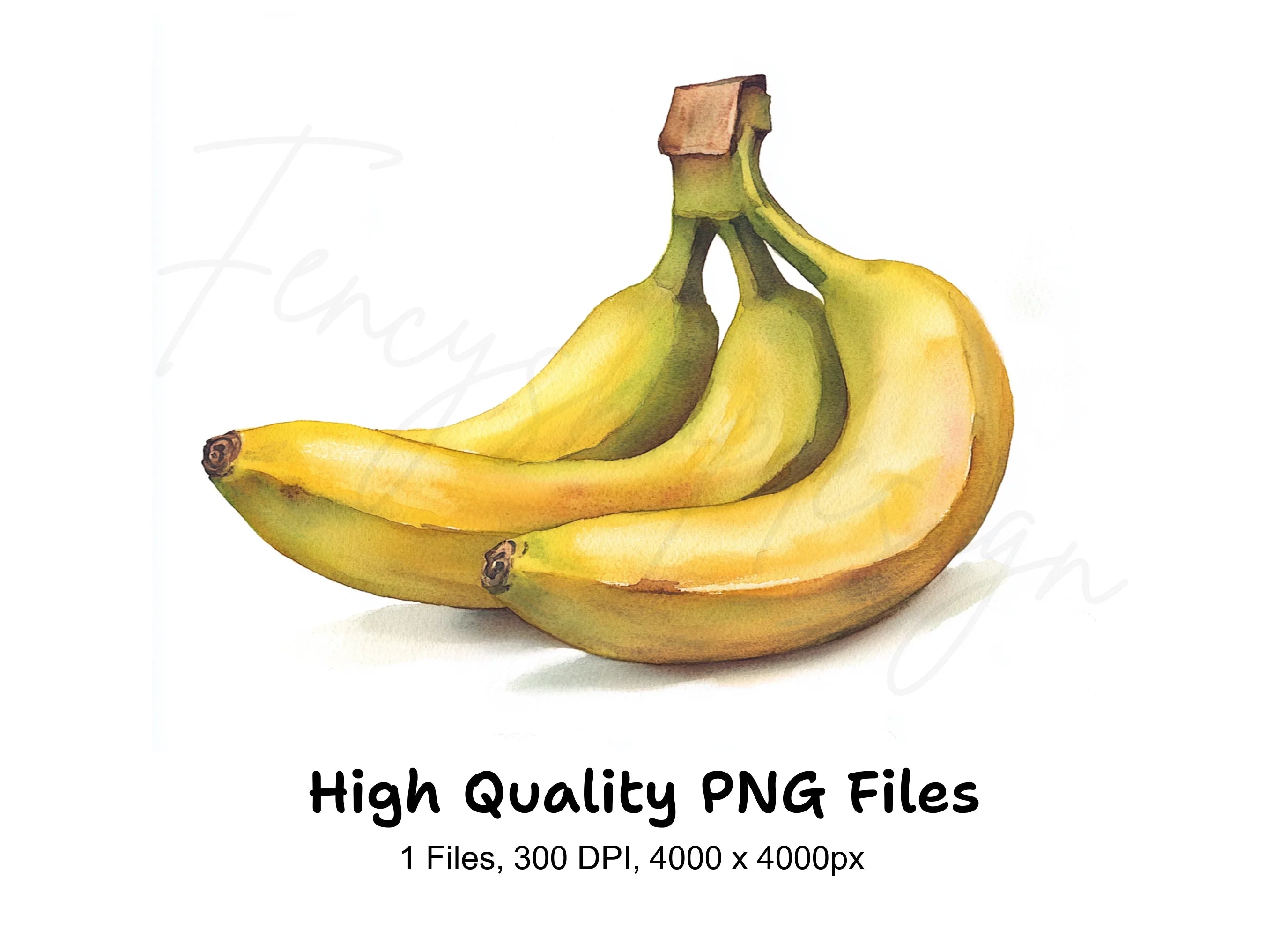 Single Bunch Bananas Clipart Bundle