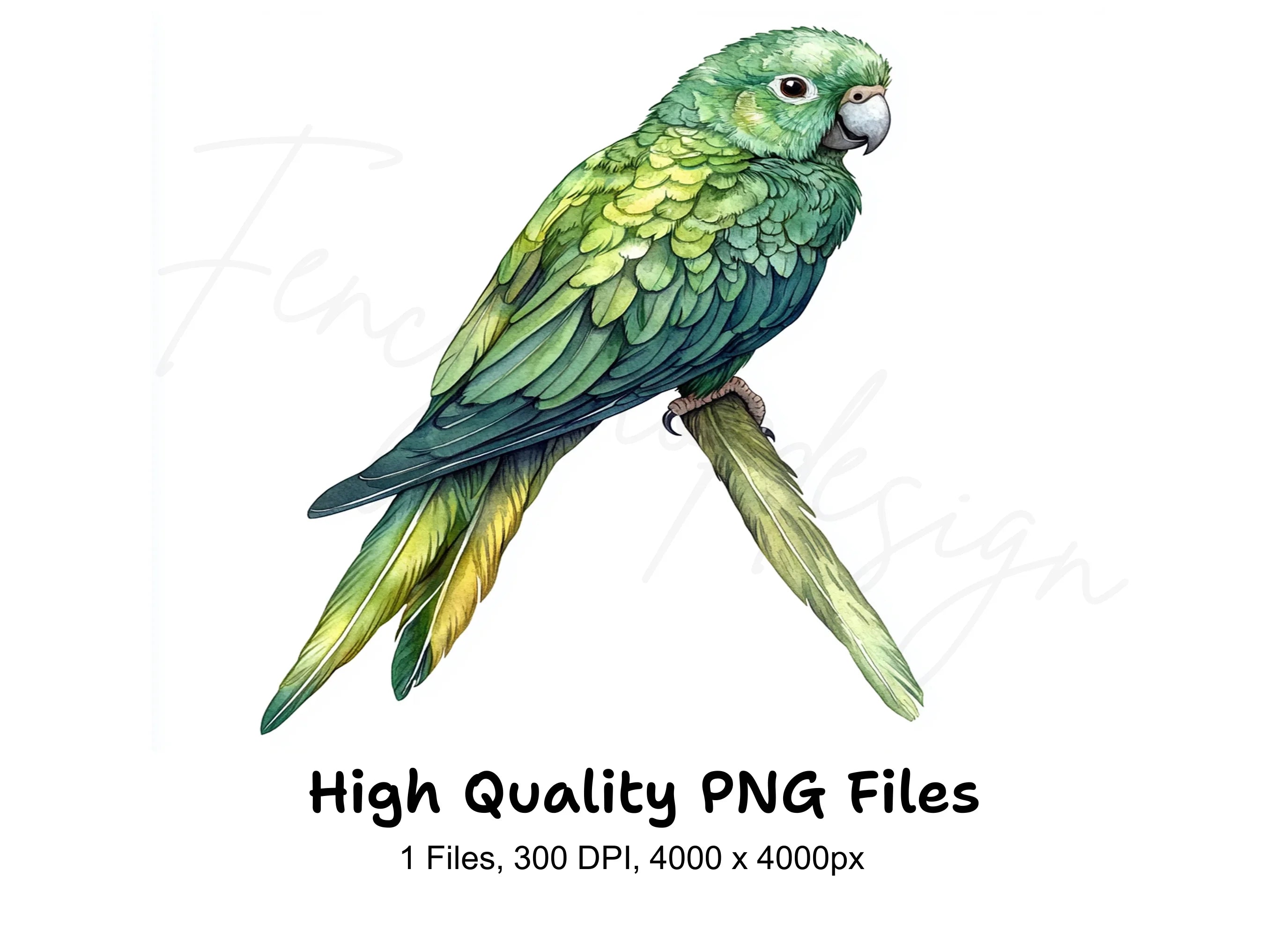 Green Parrot Clipart Bundle