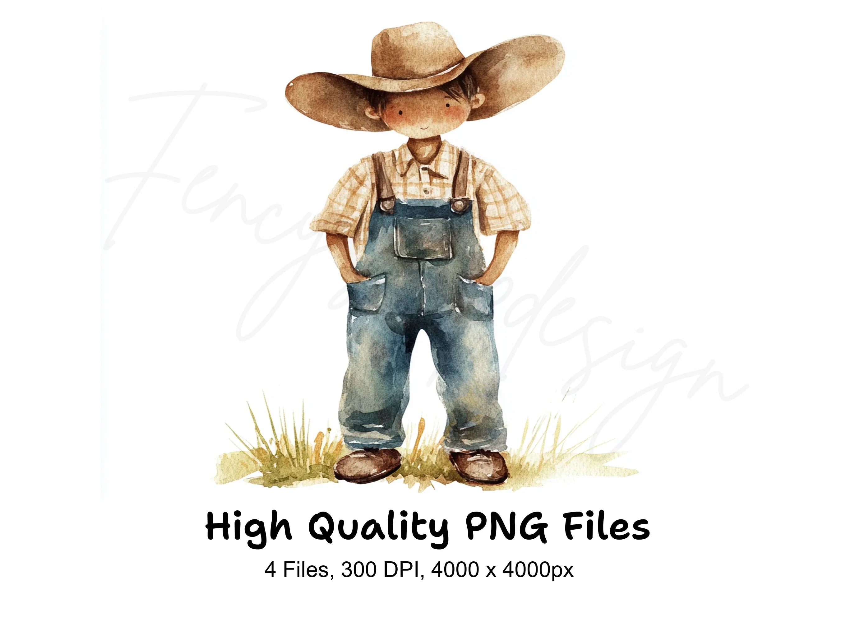 Farm Boy Clipart Bundle