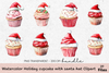 Holiday Cupcake Santa Hat Clipart Bundle