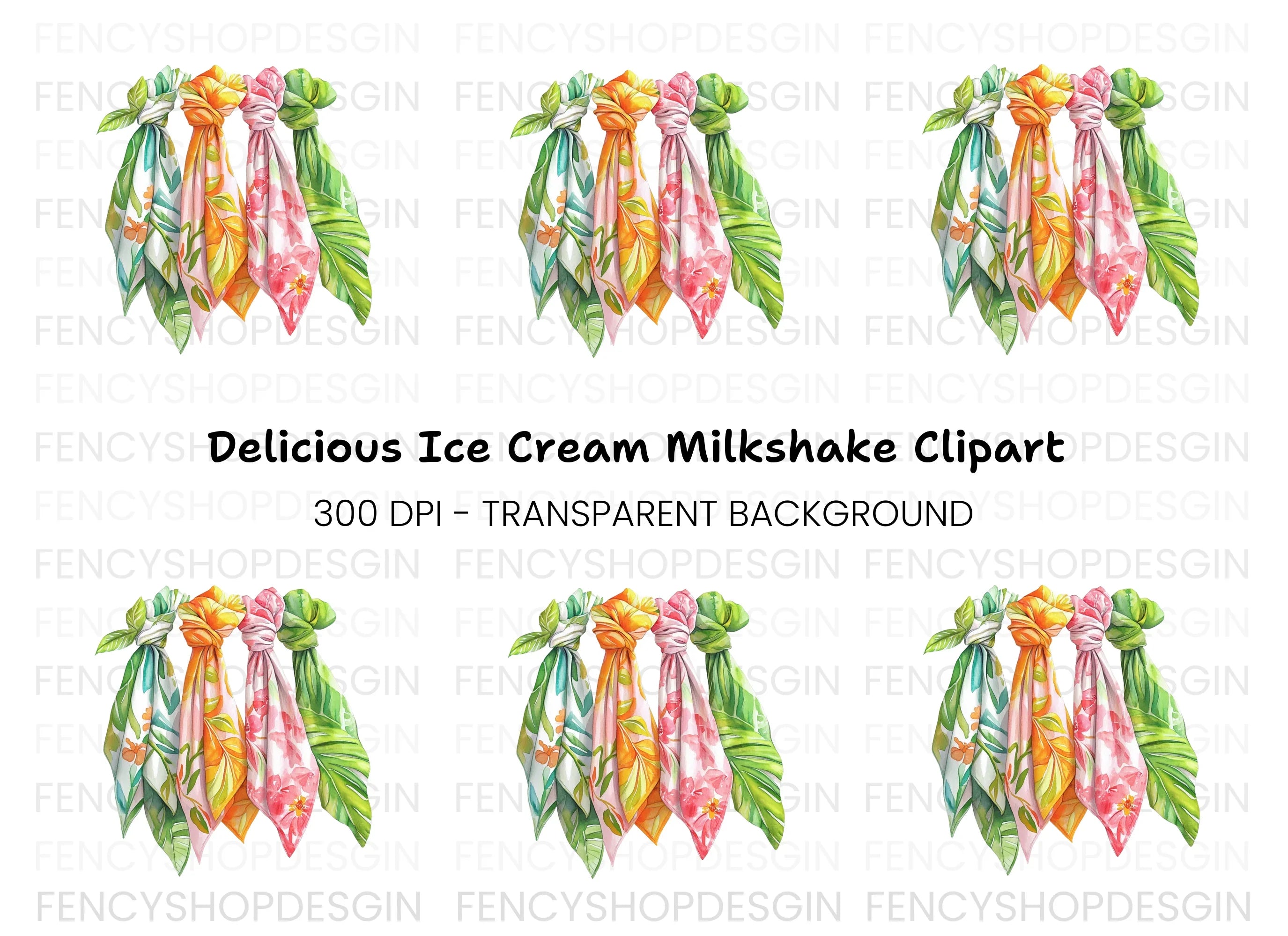 Tropical Scarves Clipart Bundle