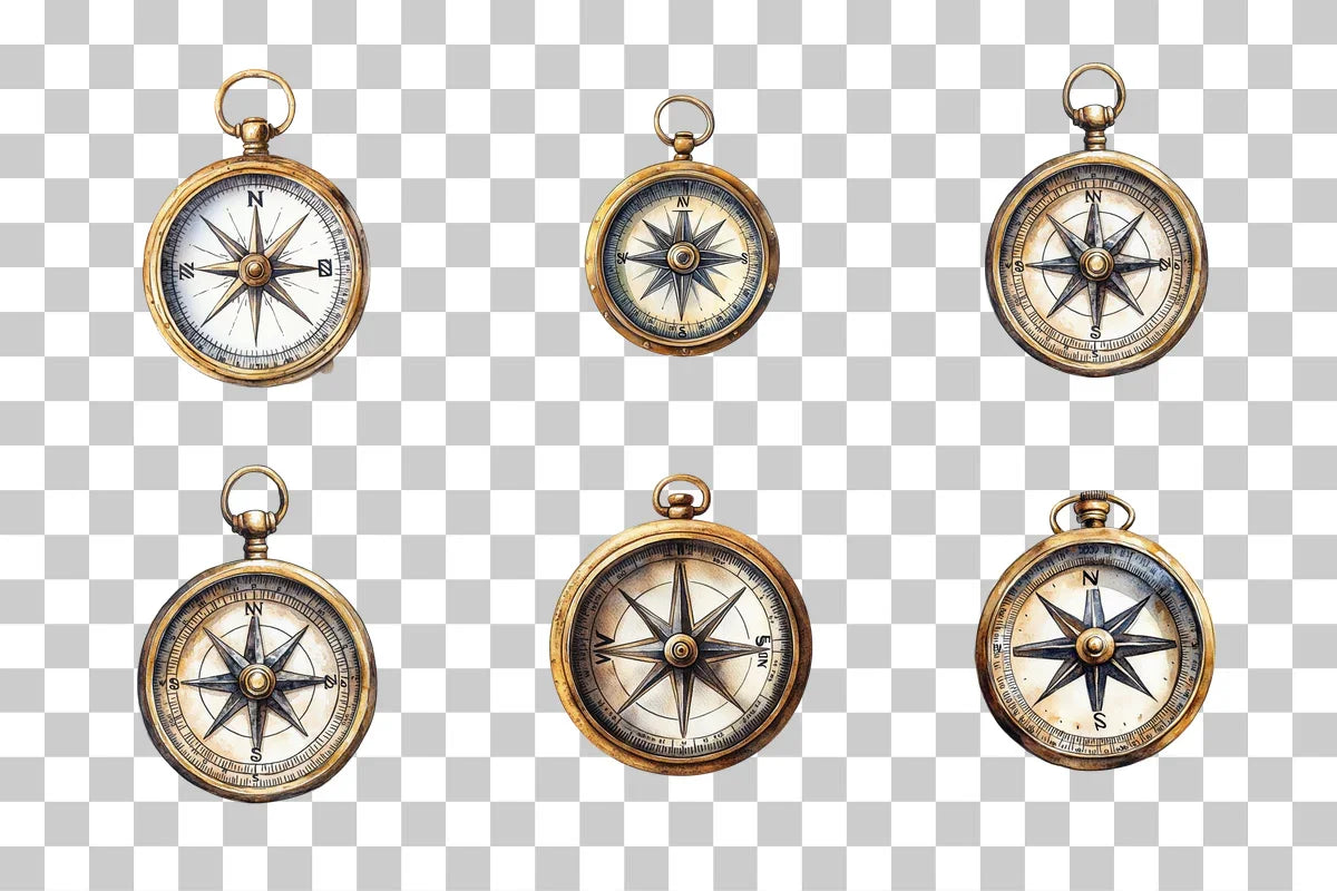 Vintage Nautical Compass Clipart Bundle - CraftNest - Digital Crafting and Art