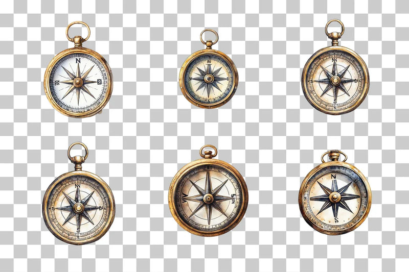 Vintage Nautical Compass Clipart Bundle - CraftNest - Digital Crafting and Art