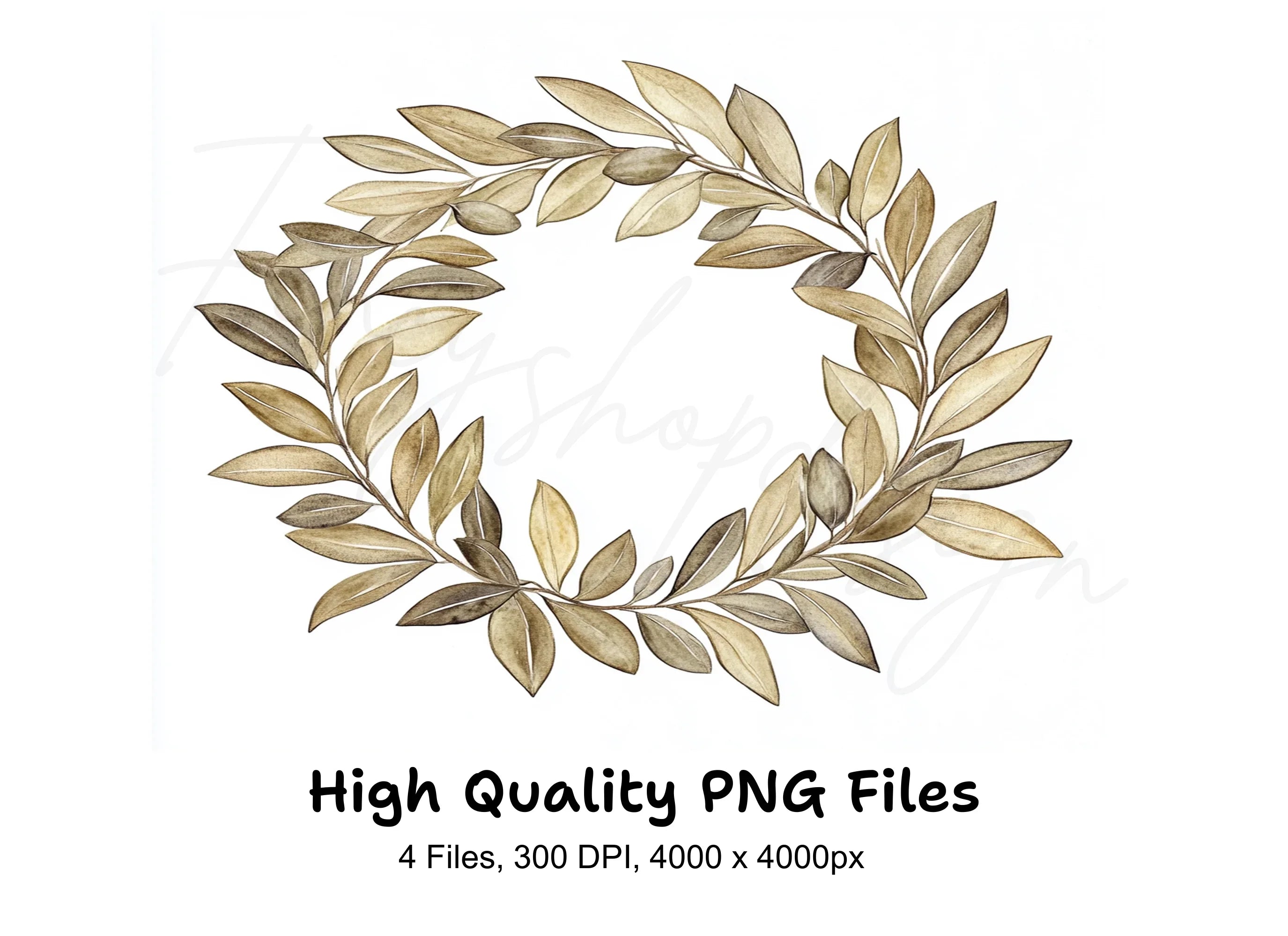 Olive Wreaths Clipart Bundle