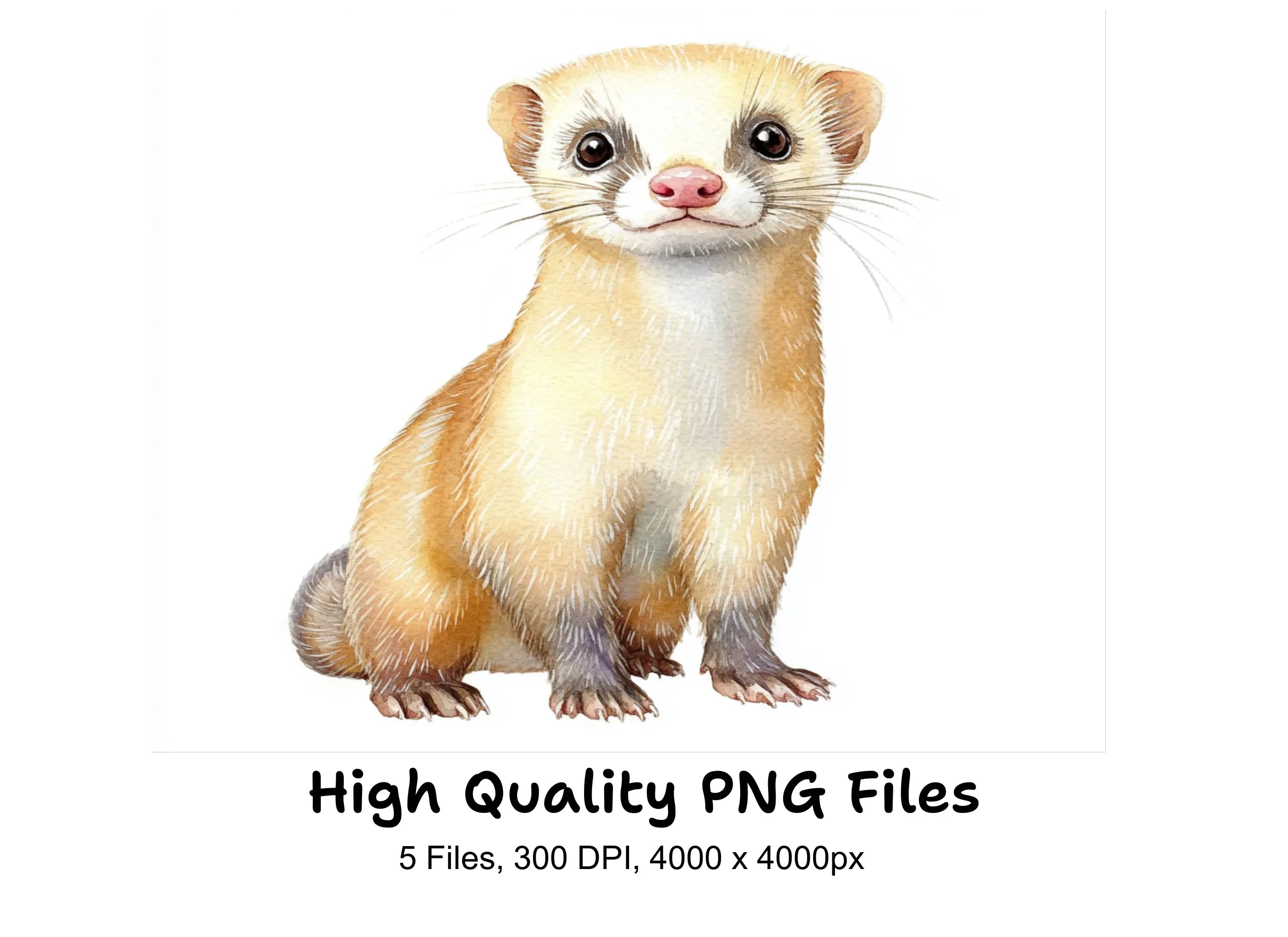 Ferret Illustrations Clipart Bundle