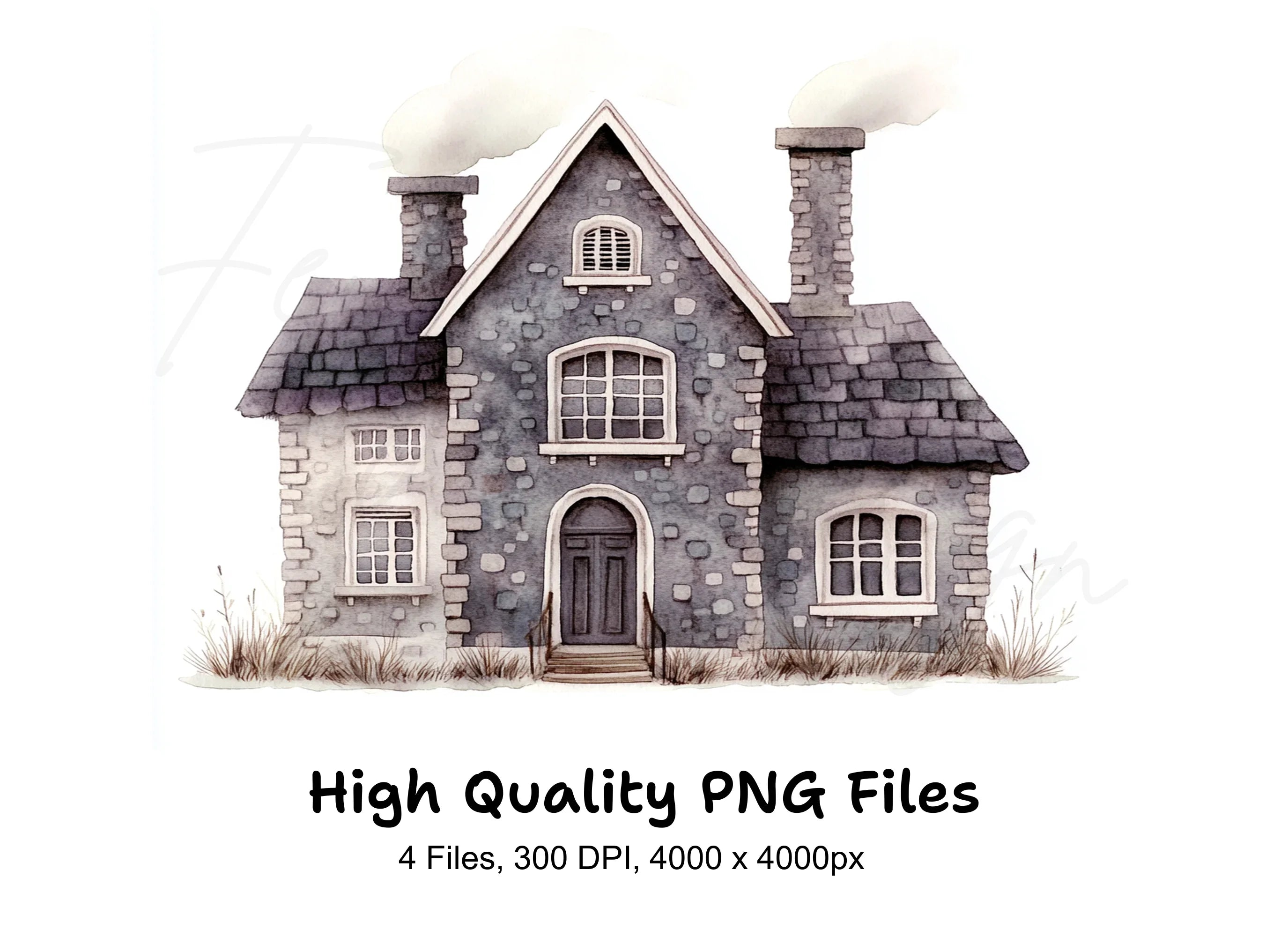 Spooky Haunted House Clipart Bundle