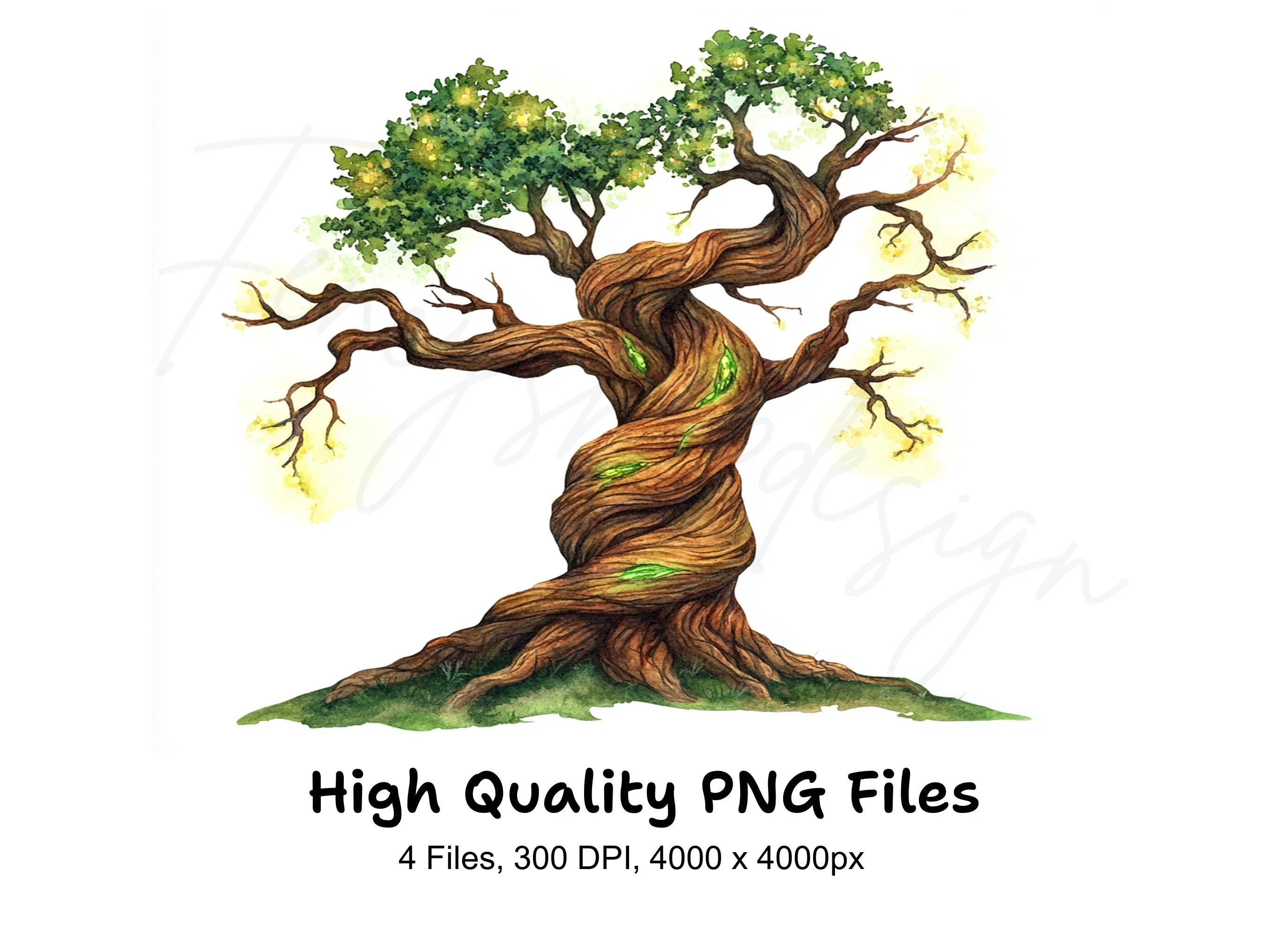 Enchanted Forest Tree Clipart Bundle