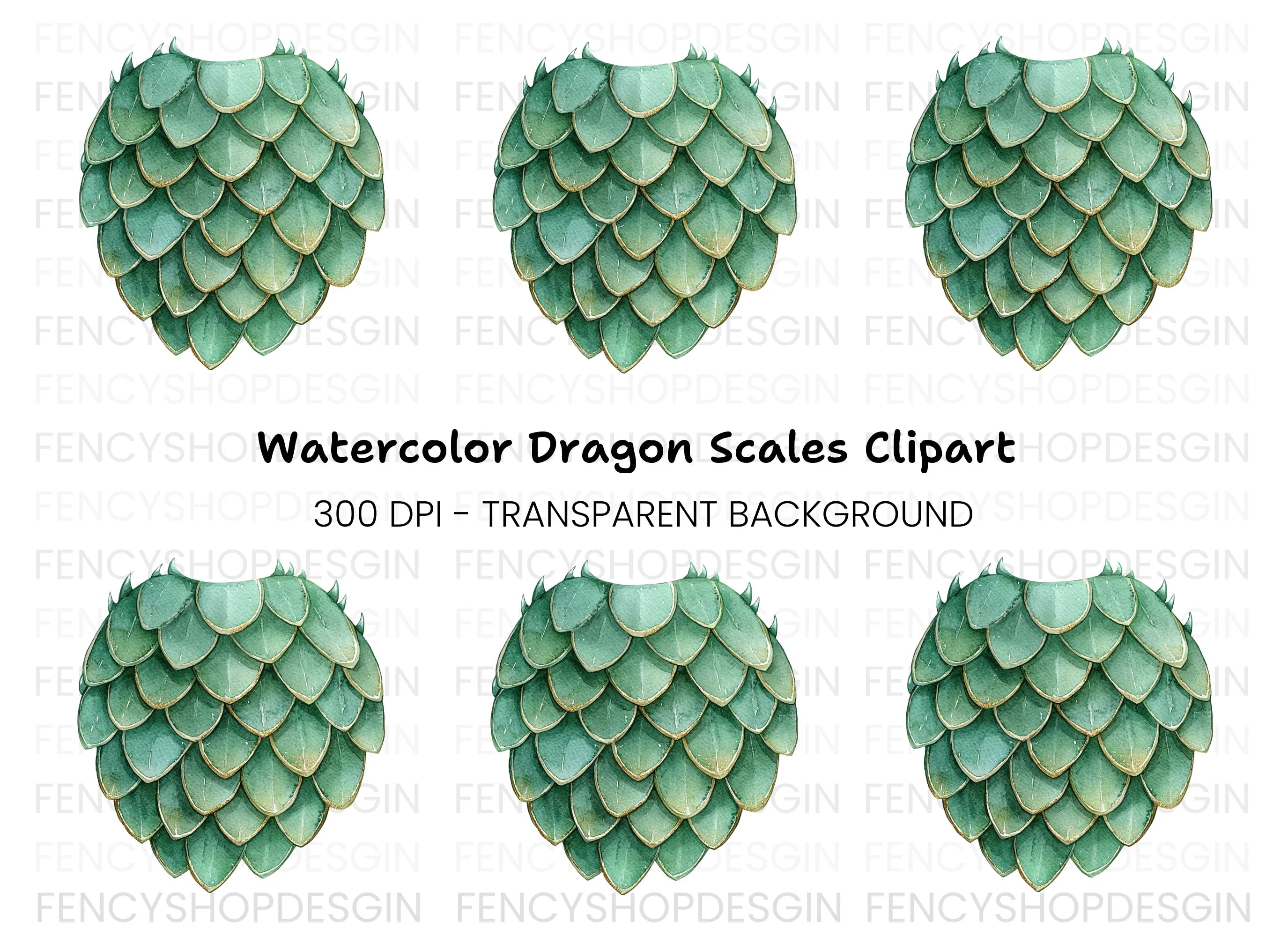 Dragon Scales Clipart Bundle