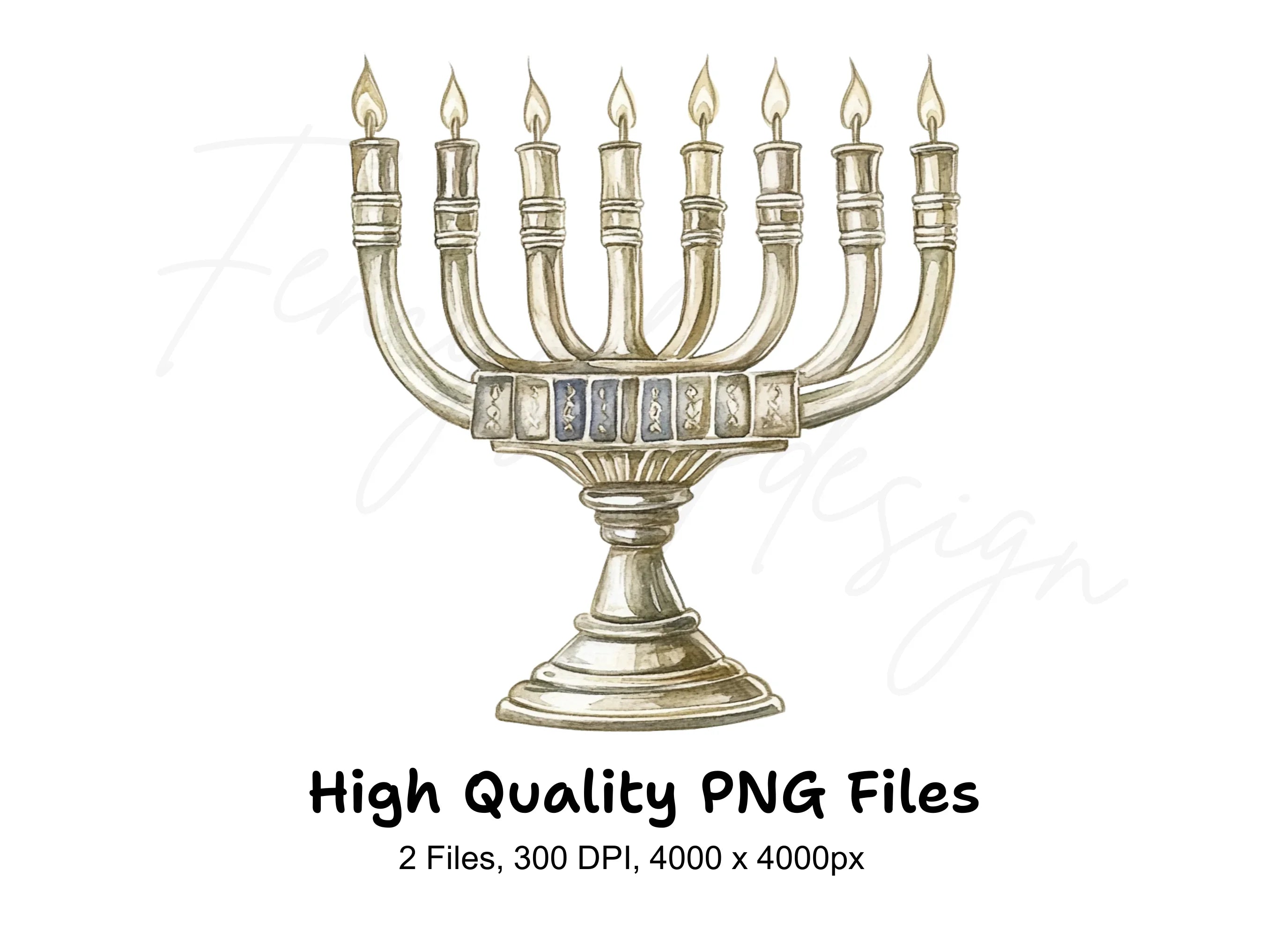 Hanukkah Menorah Clipart Bundle