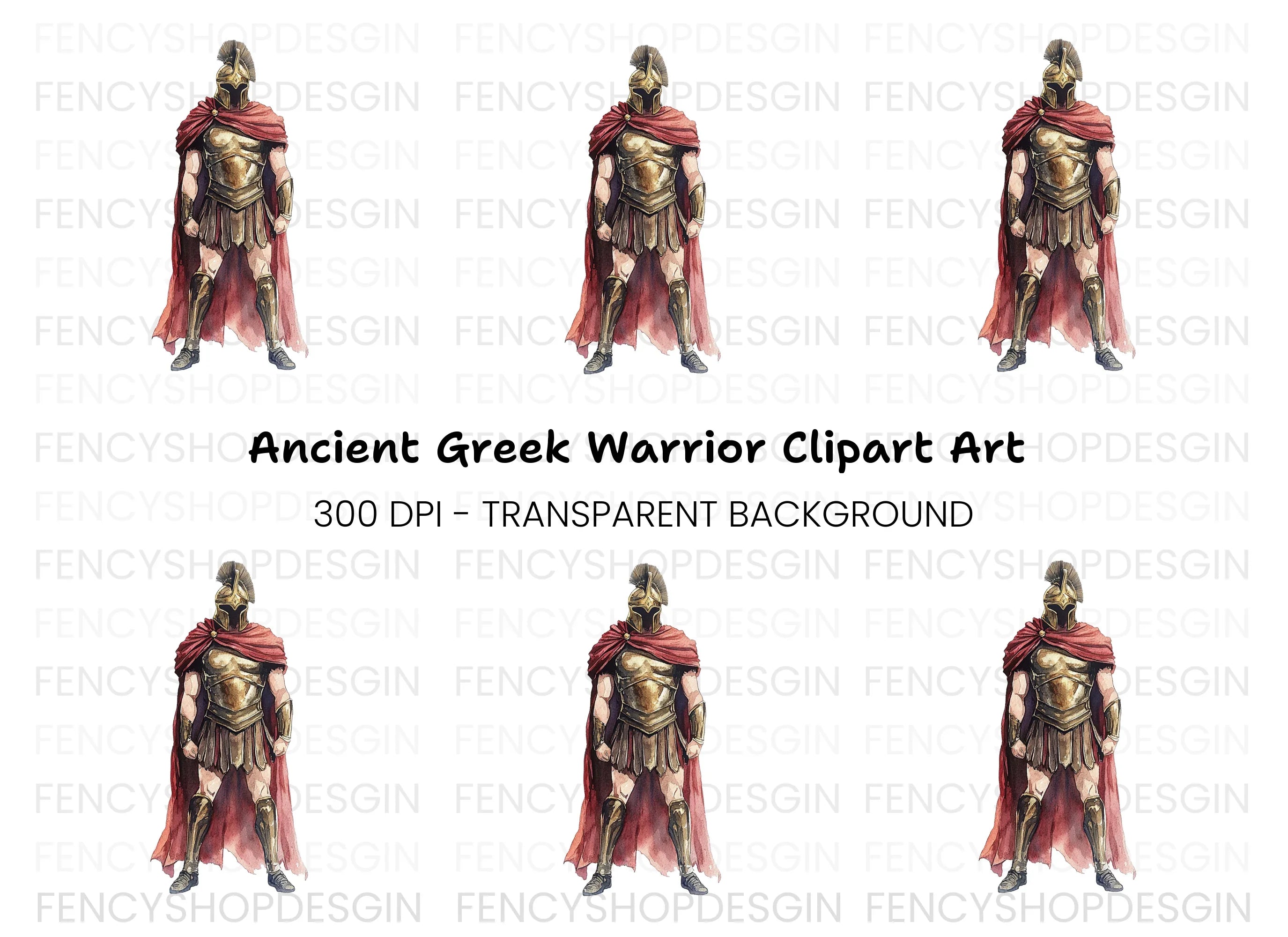 Spartan Warrior Clipart Bundle