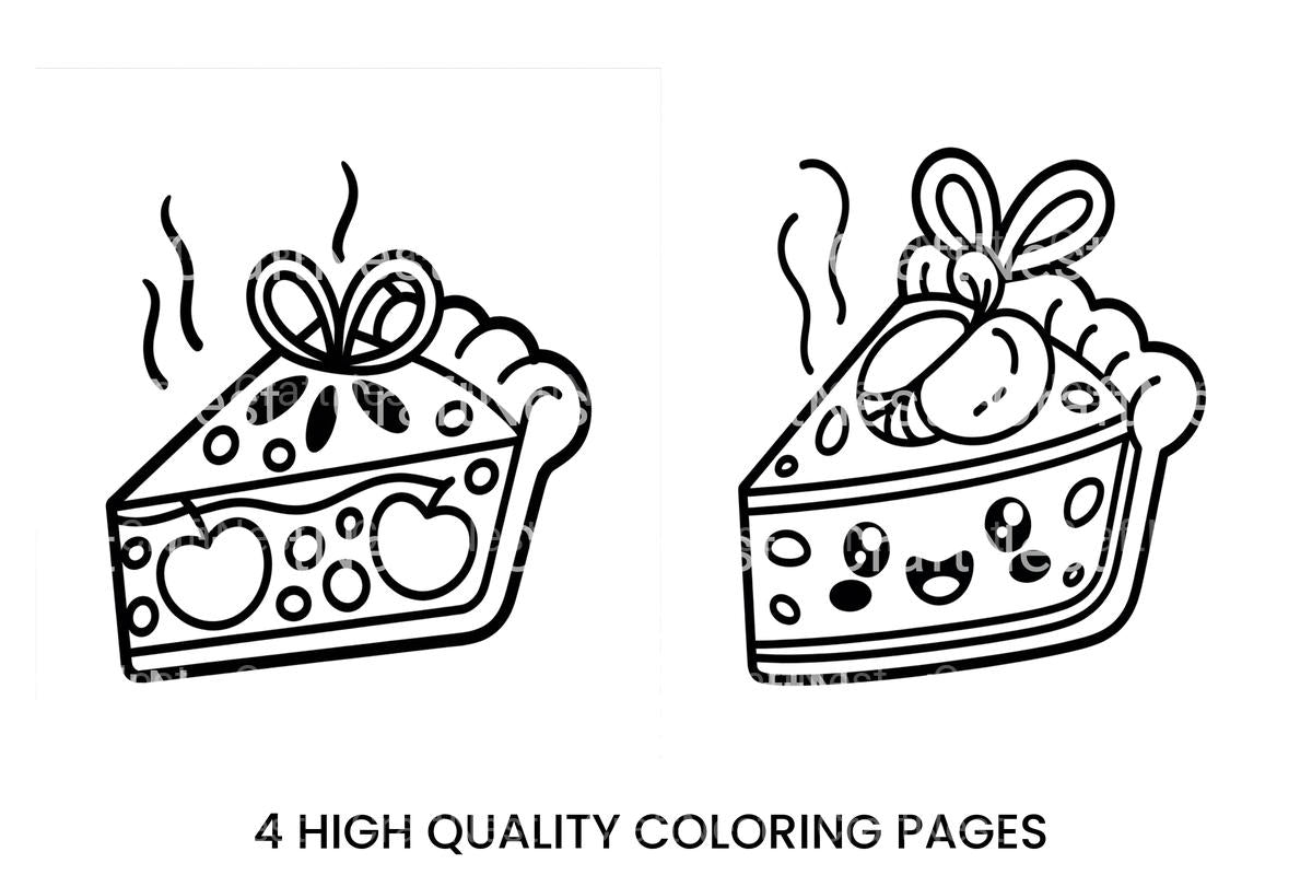 Cute Pie Slices Coloring Books
