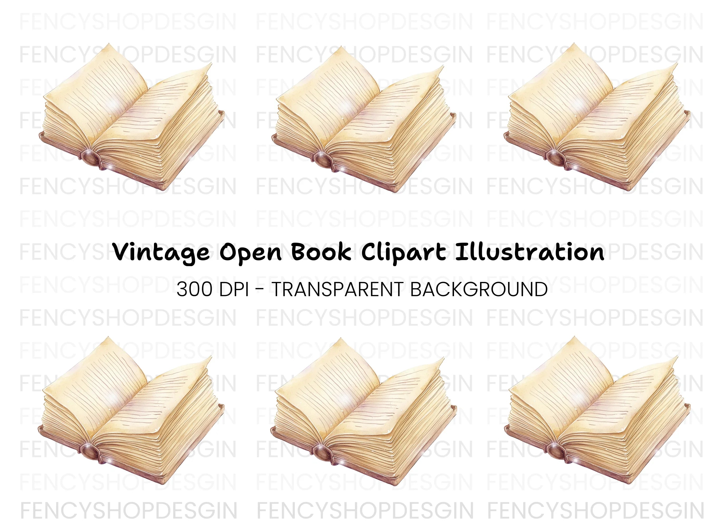 Vintage Book Illustration Clipart Bundle