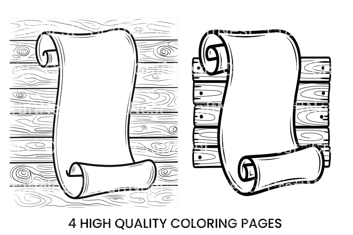 Scrolls on Wood Coloring Books