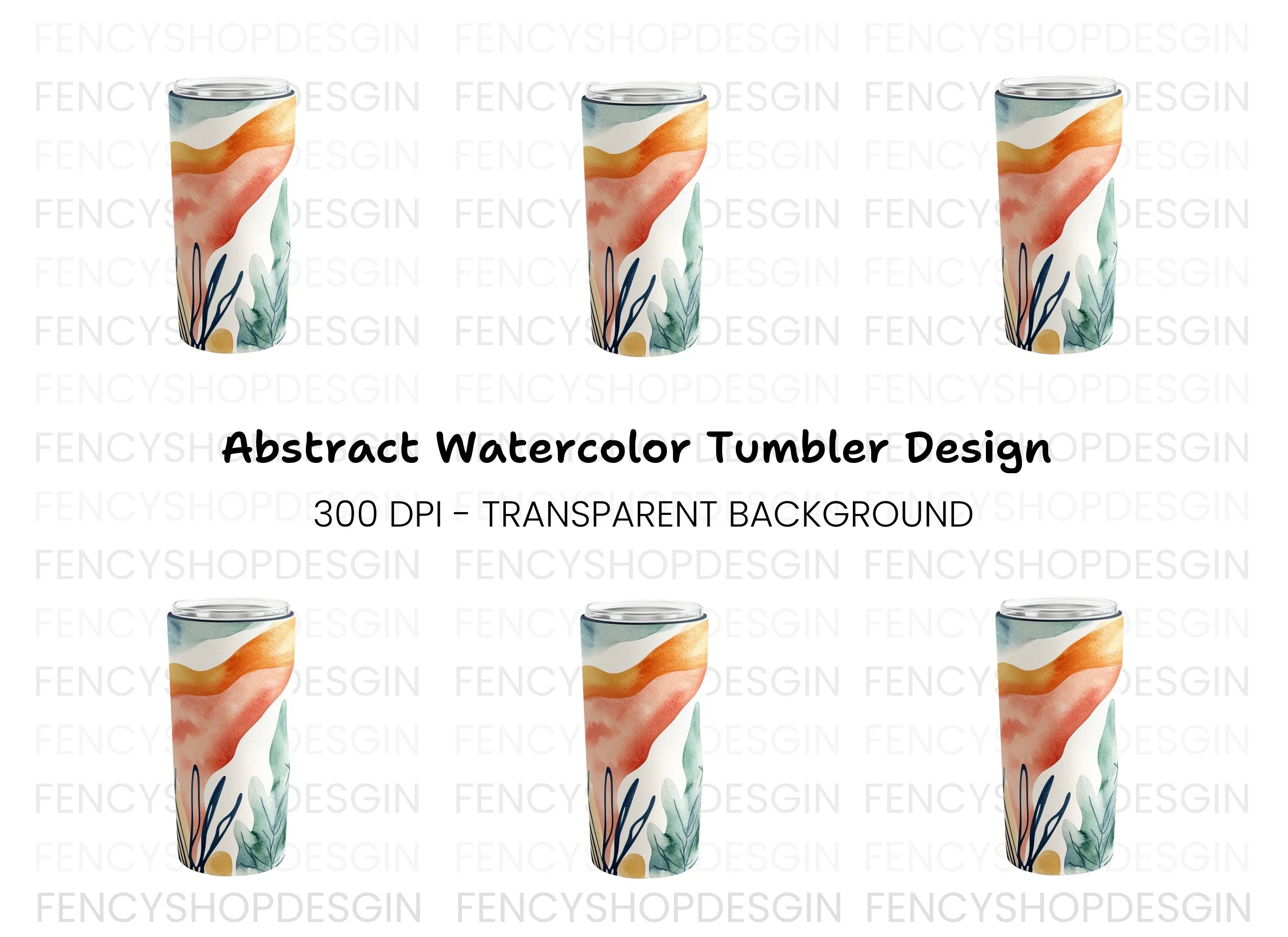 Abstract Floral Slim Tumbler Clipart Bundle