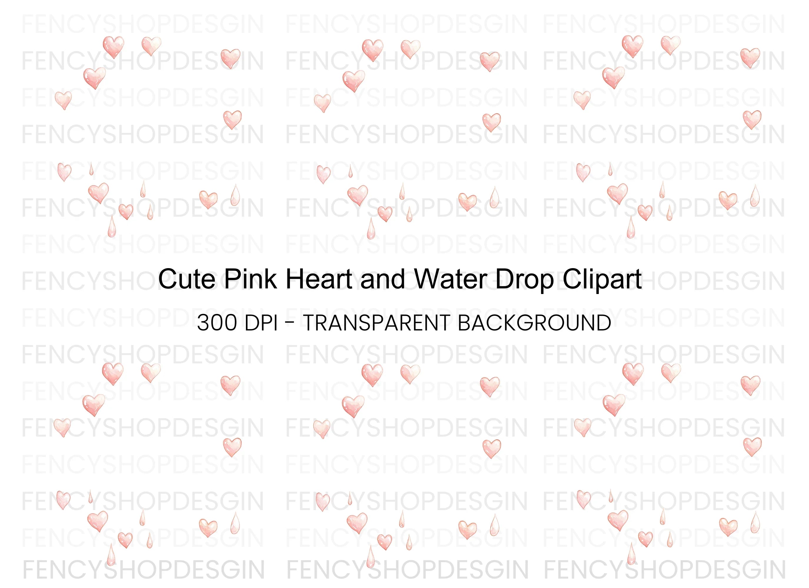 Pink Hearts Clipart Bundle