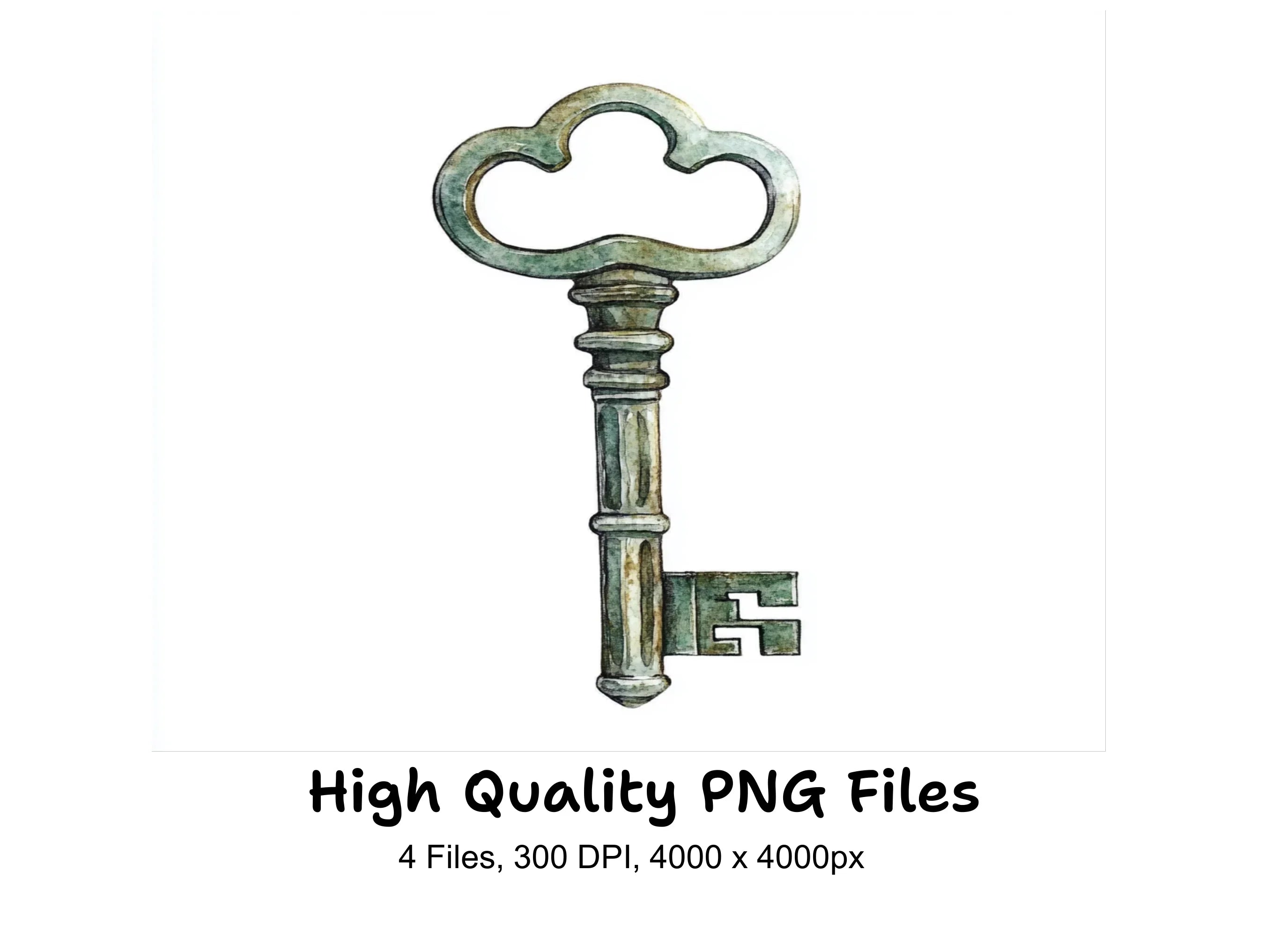 Ornate Antique Keys Clipart Bundle
