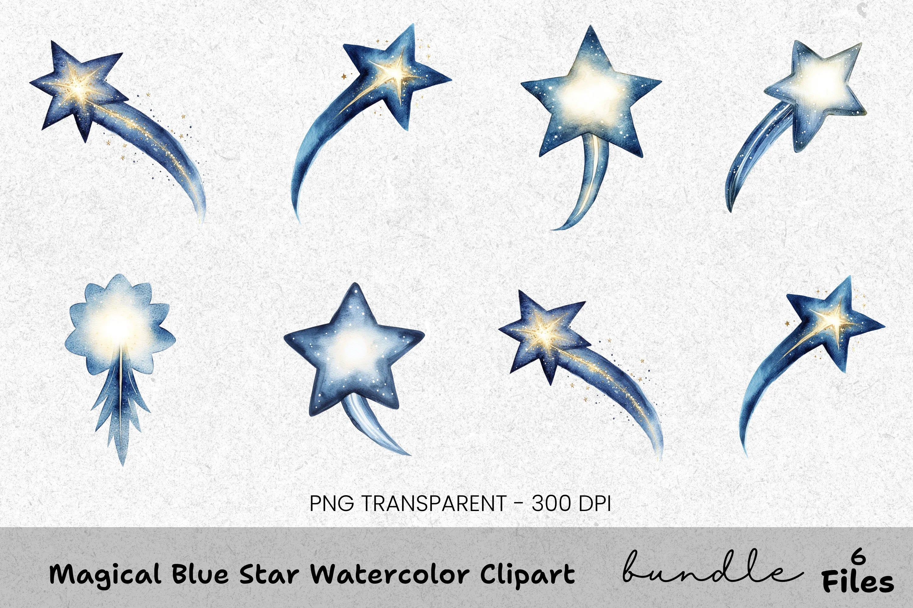 Magical Blue Star Clipart Bundle