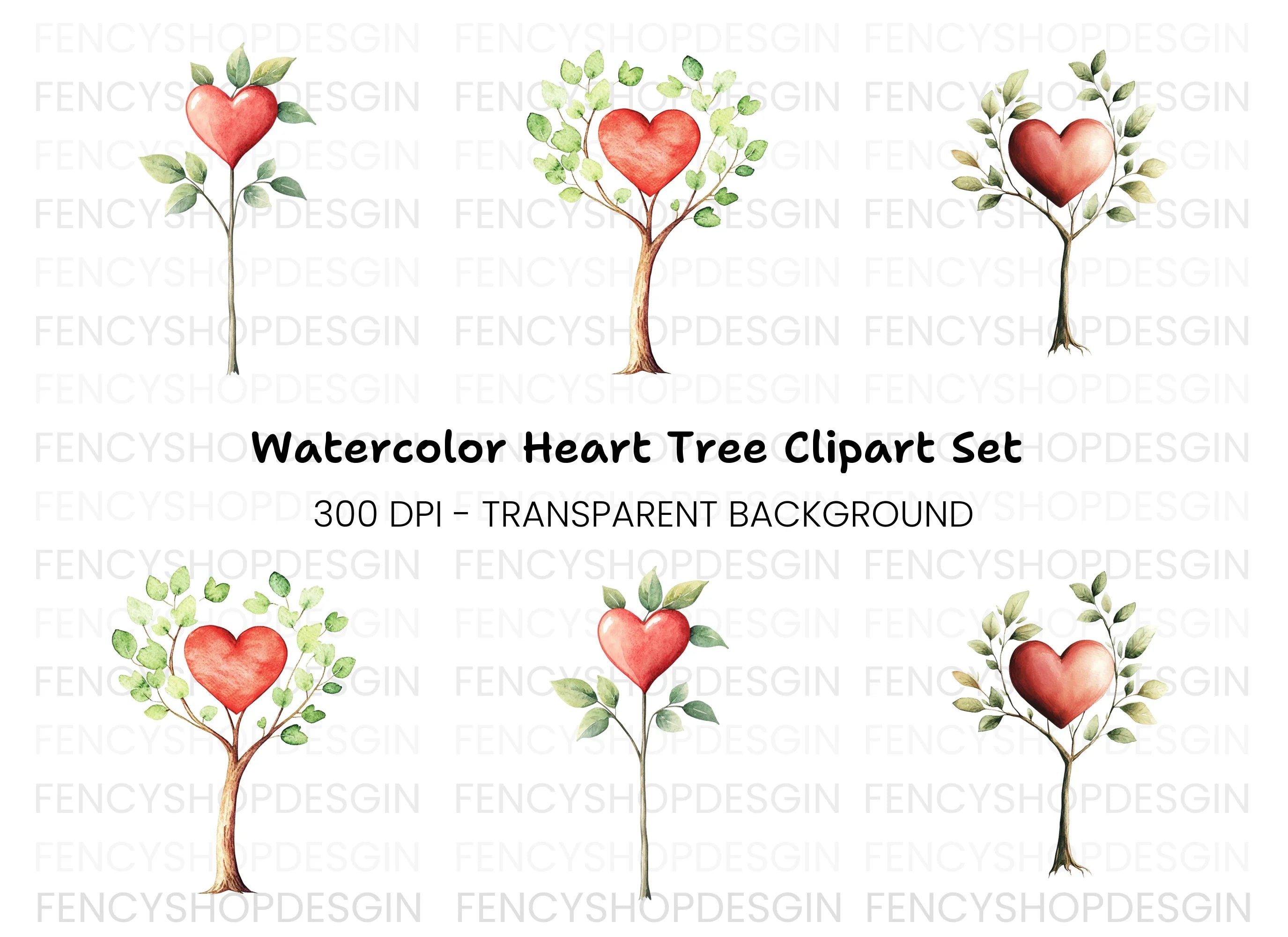 Love Tree Clipart Bundle
