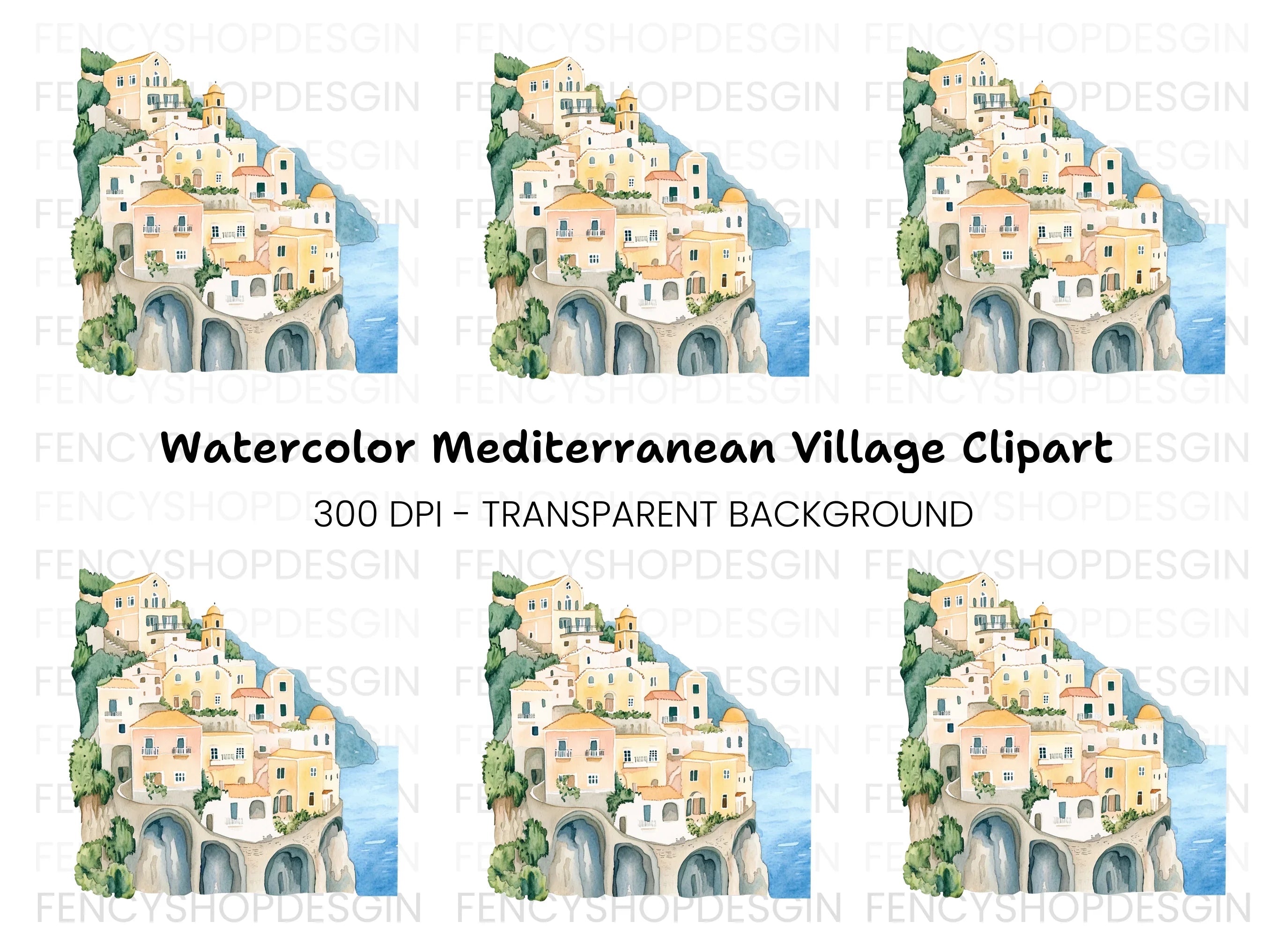 Amalfi Coast Clipart Bundle