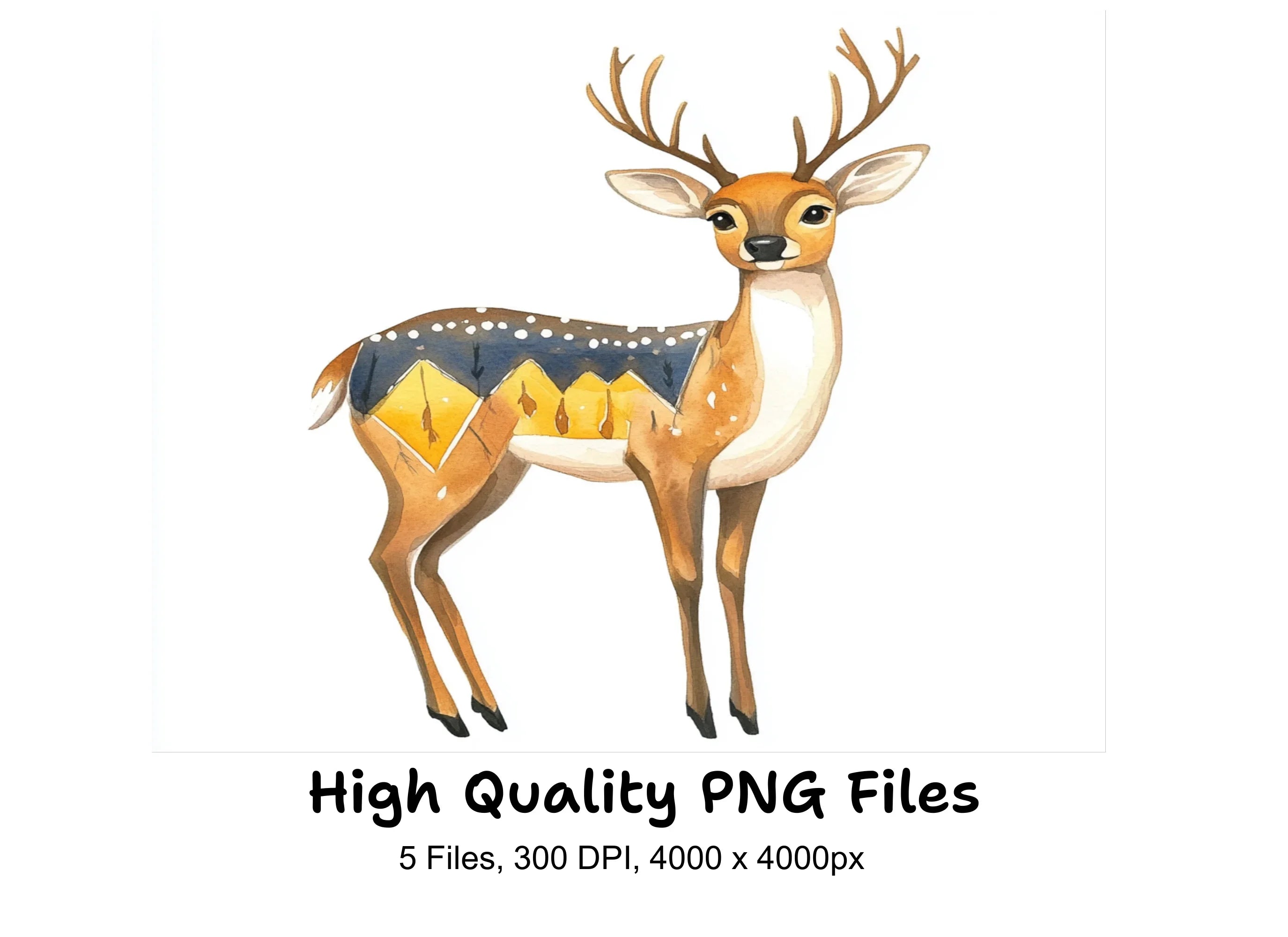 Geometric Deer Clipart Bundle