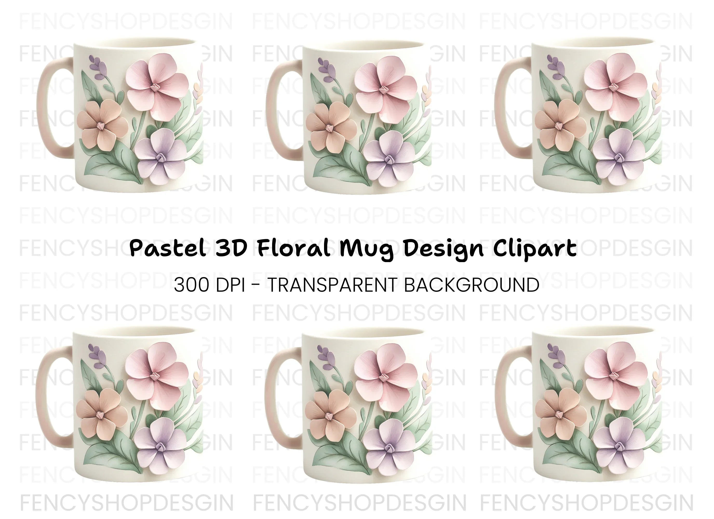 Floral Pastel Blooms Clipart Bundle