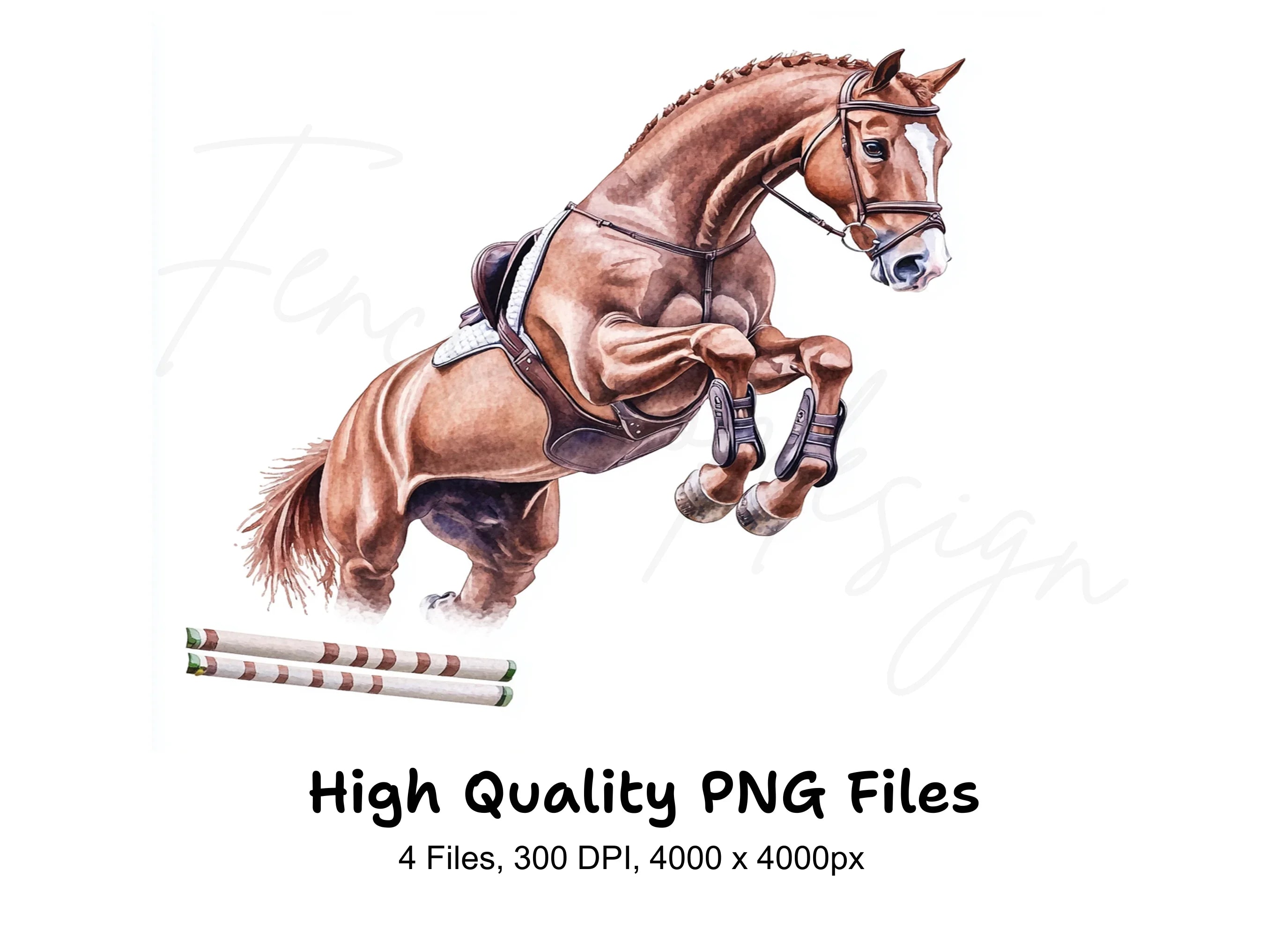 Jumping Horse Equestrian Clipart Bundle