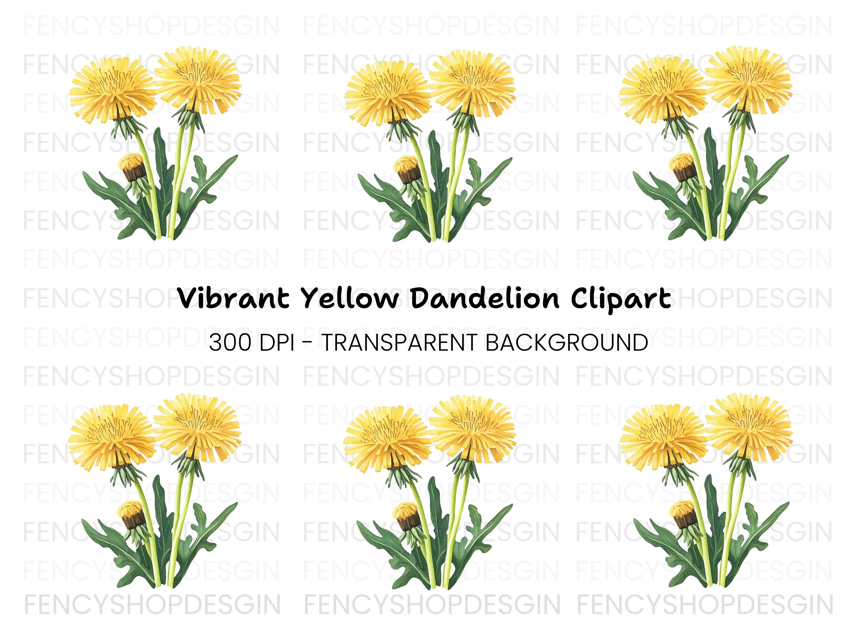 Vibrant Dandelion Blossom Clipart Bundle