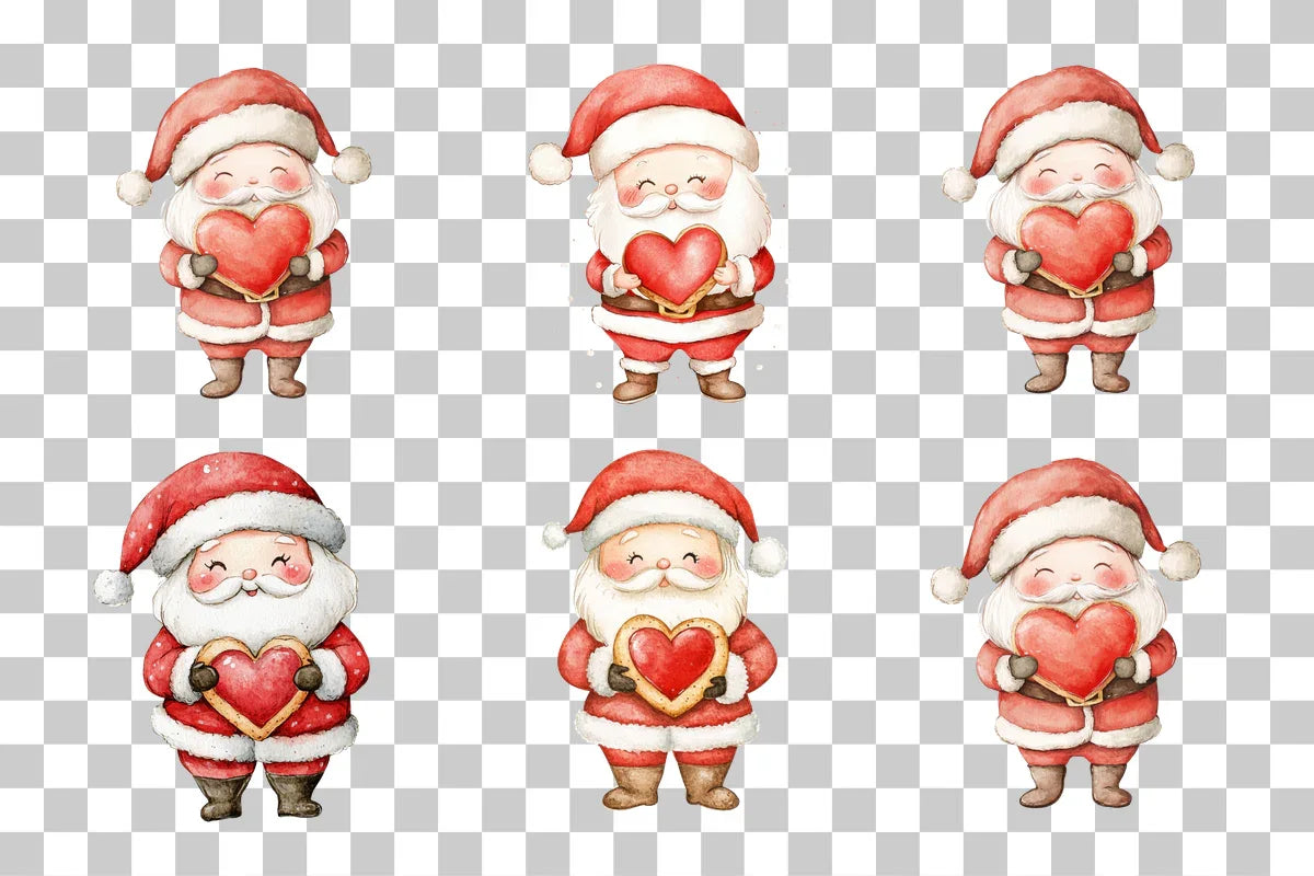 Santa Claus Heart Clipart Bundle - CraftNest - Digital Crafting and Art