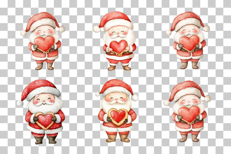 Santa Claus Heart Clipart Bundle - CraftNest - Digital Crafting and Art
