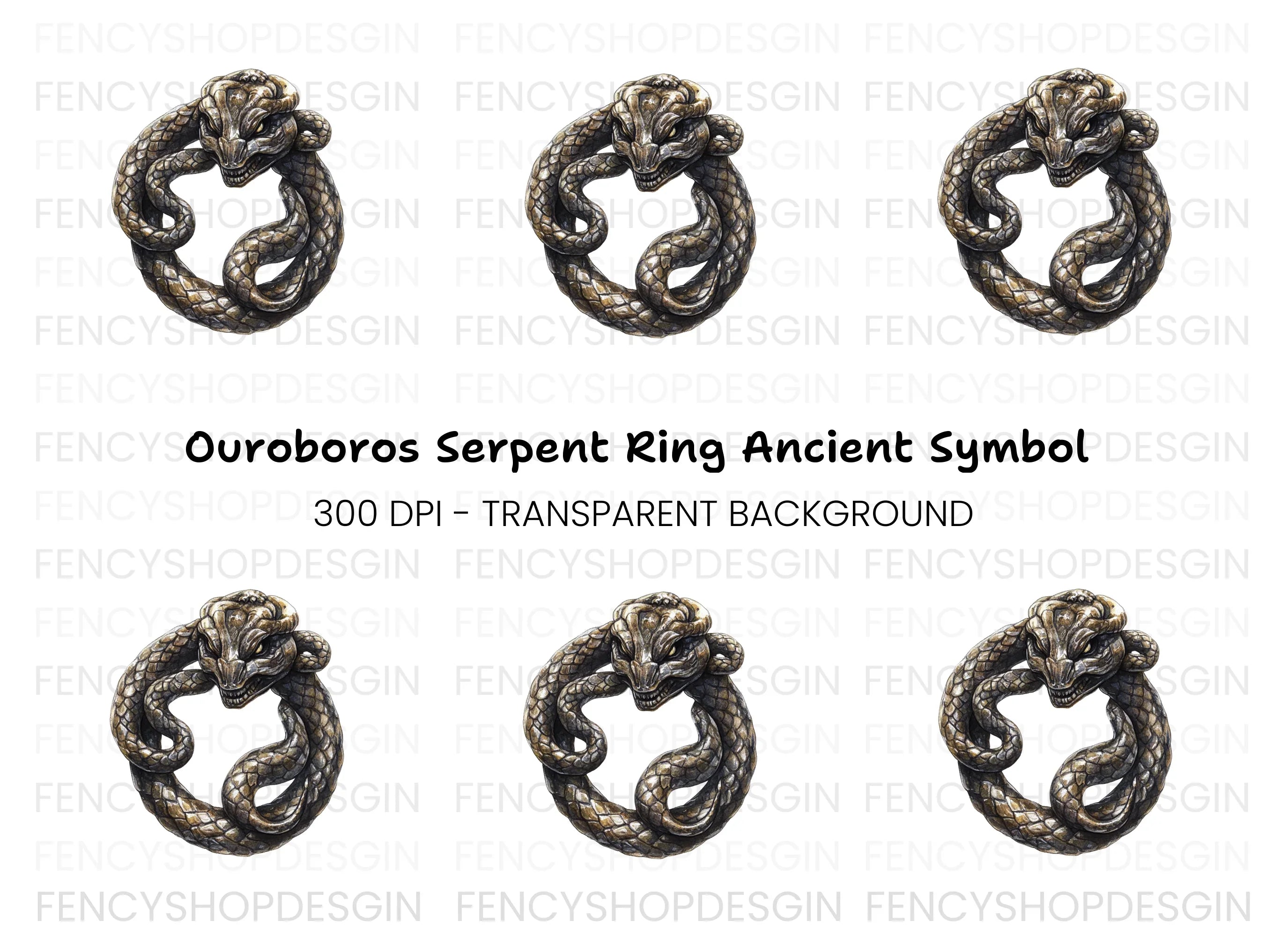 Ouroboros Snake Clipart Bundle